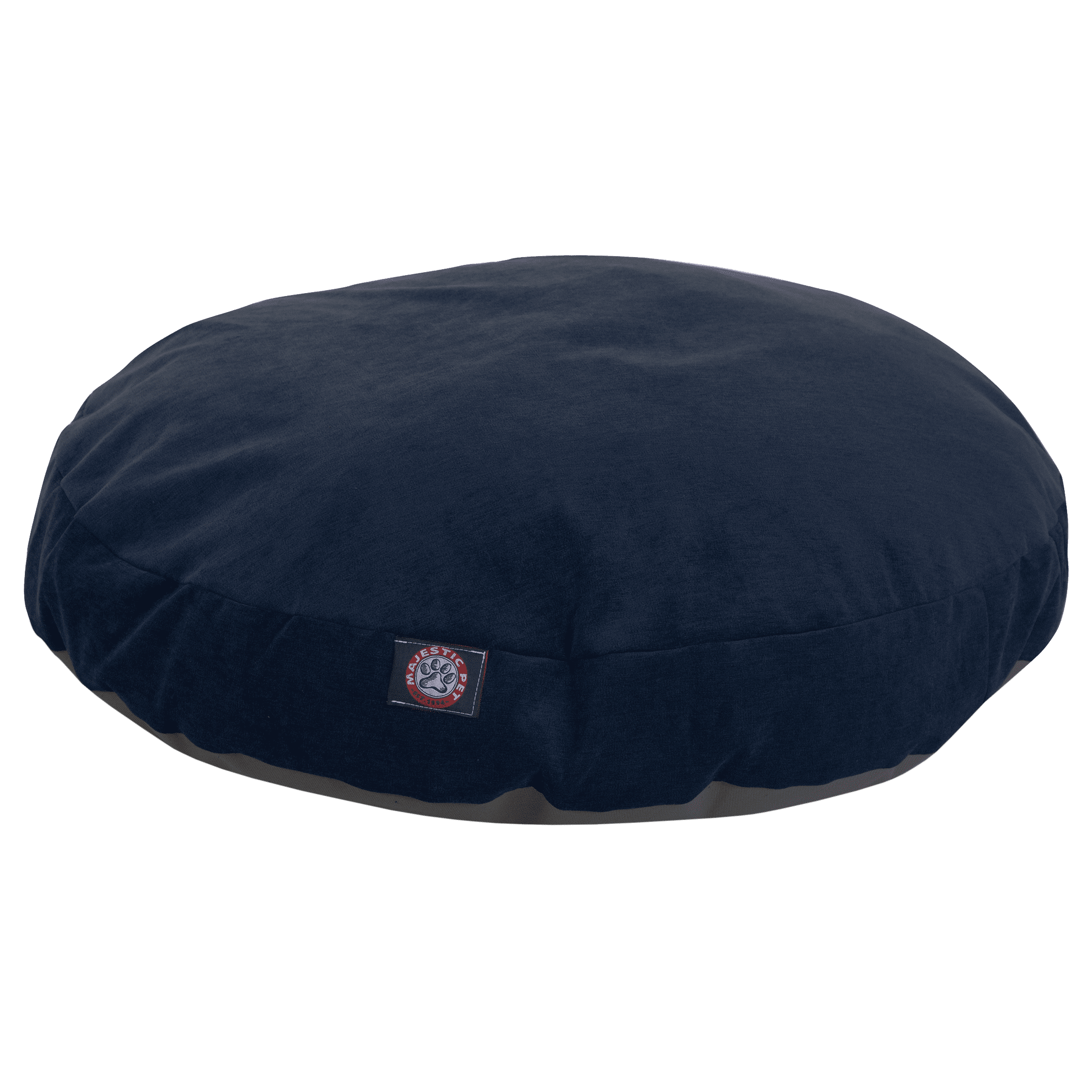 Majestic Pet | Villa Velvet Round Pet Bed For Dogs， Removable Cover， Navy， Small