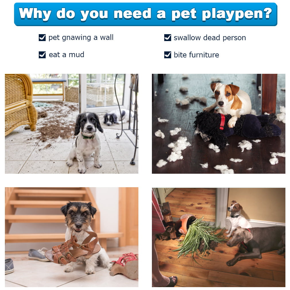 Furinno Large Dog Cage with Double Door， Black