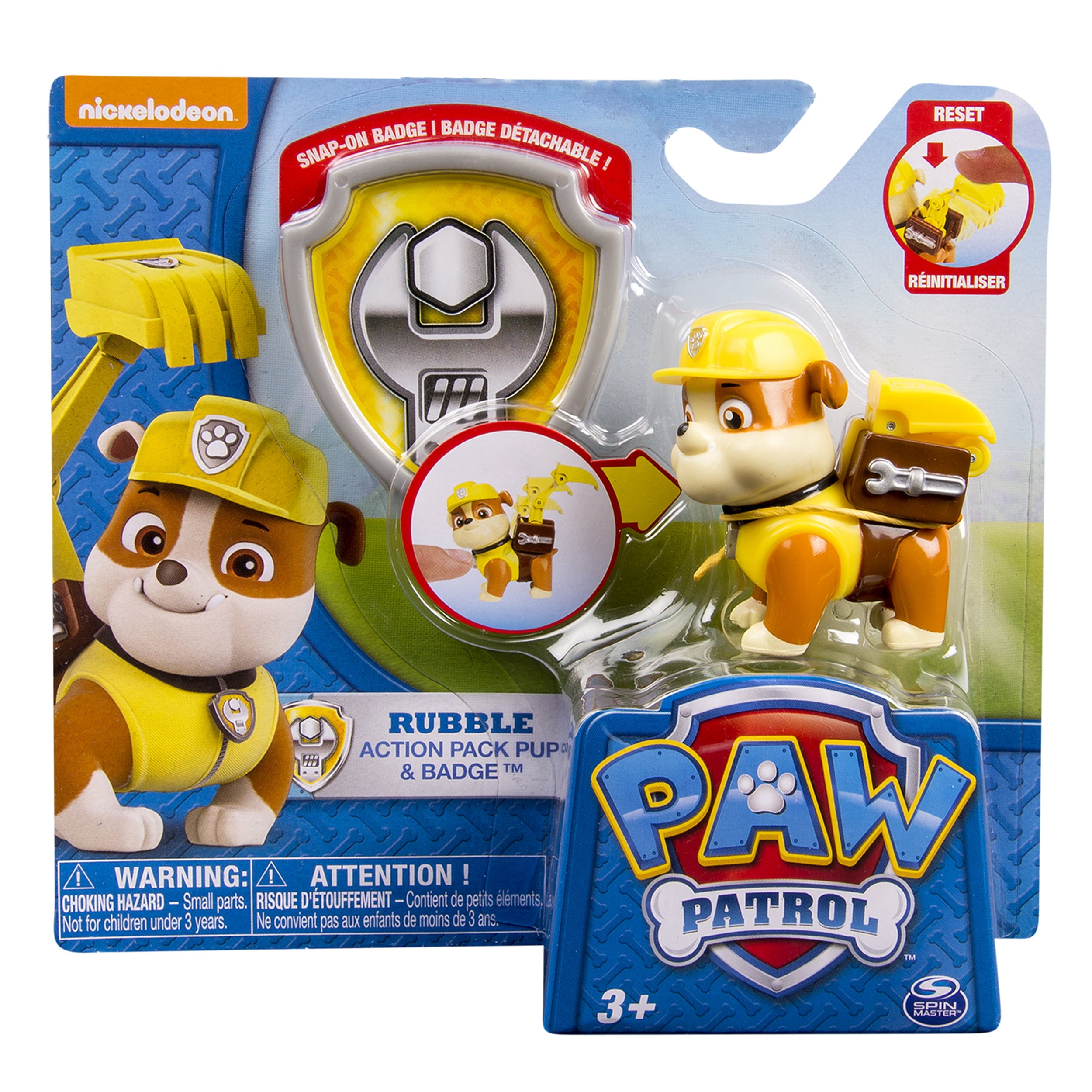 Paw Patrol Action Pack Pup and Badge， Rubble