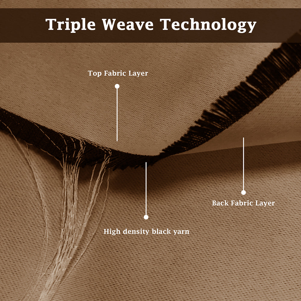 Outdoor Patio Curtains - Indoor Outdoor Waterproof Pergola Grommet Curtains, Blackout Curtain for Pavilion Gazebo Porch Decor, 1 Panel, Brown, 52in * 84in