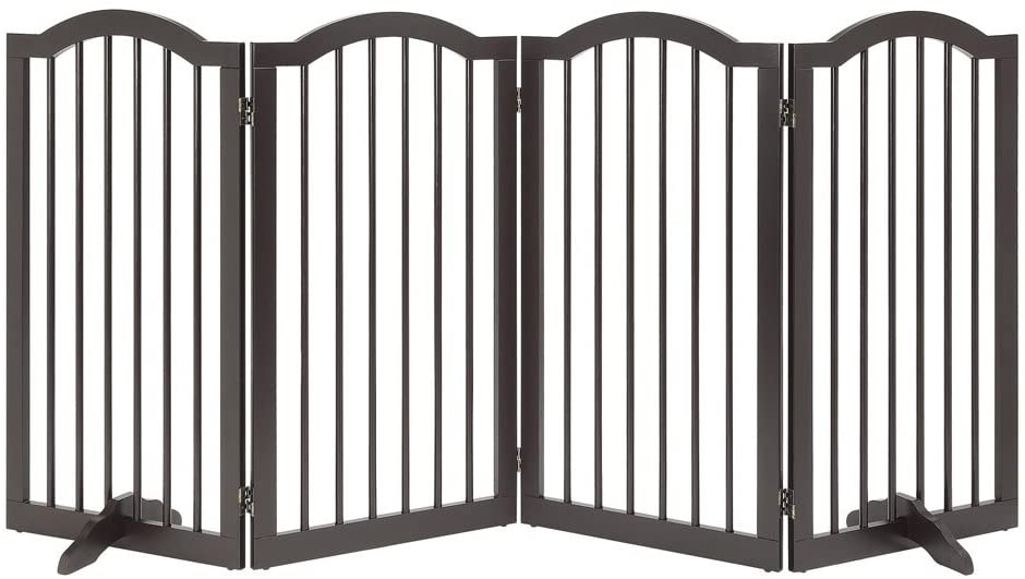 Unipaws Support Feet for Wooden Pet Gate， Freestanding Dog Gate， Set of 2， Design for 0.71 inches Thickness Panel，Espresso