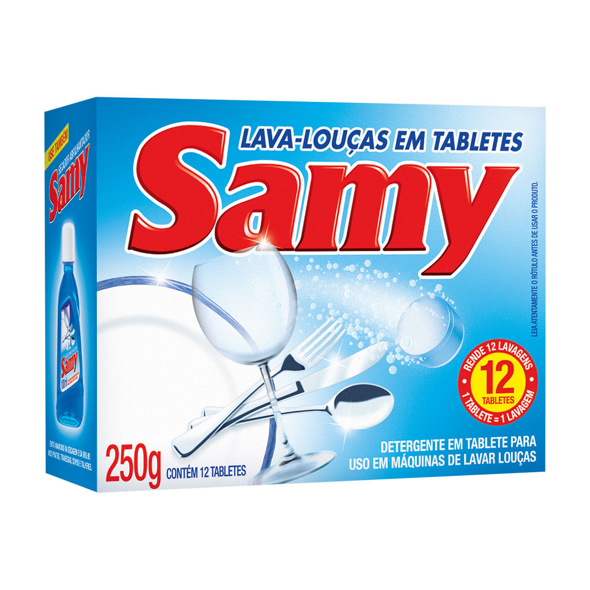 Detergente para Maquina de Lavar em Tablete Samy 250g com 12 Unidades