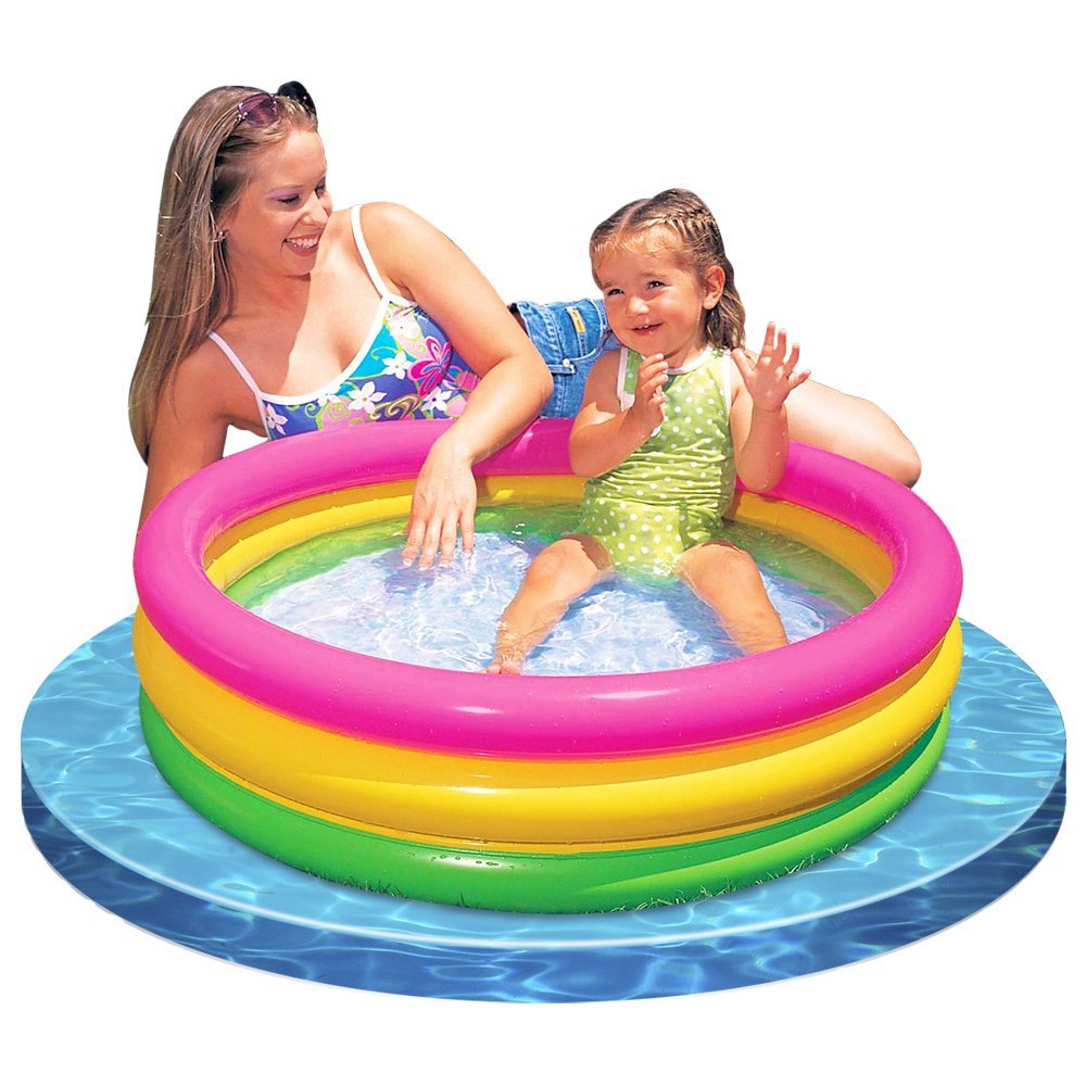2) Intex Sunset Glow Inflatable Colorful Baby Swimming Pool， Multicolored
