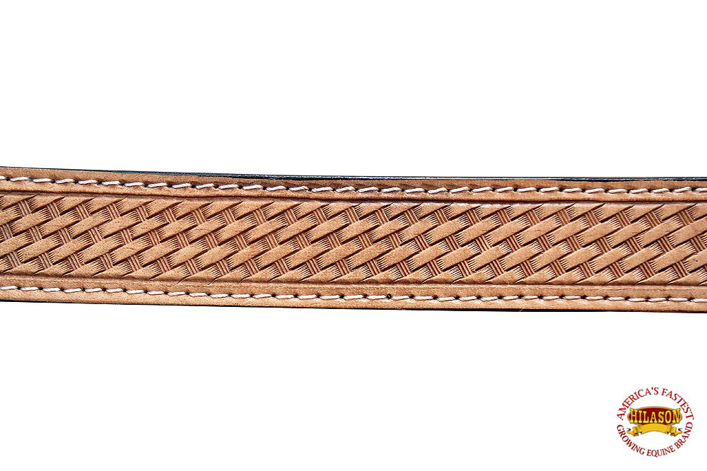 57BH Hilason Western Horse Breast Collar American Leather Tan Hand Tool Basket