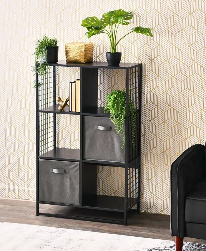 Household Essentials Cube Wall Shelves， 6 Cube Storage Wall Unit