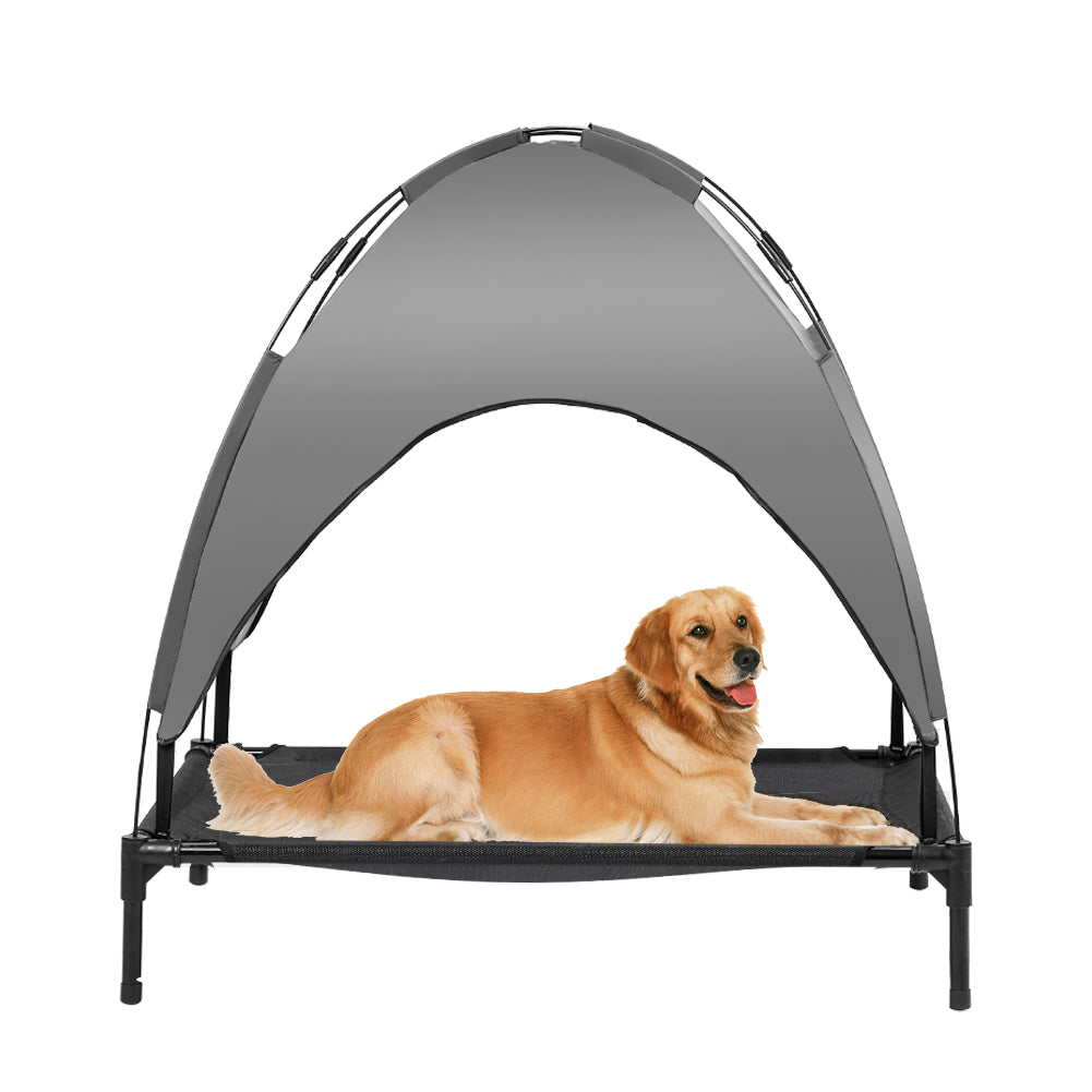Elevated Dog Bed with Canopy， Outdoor Dog Bed， Large Dog， Labrador