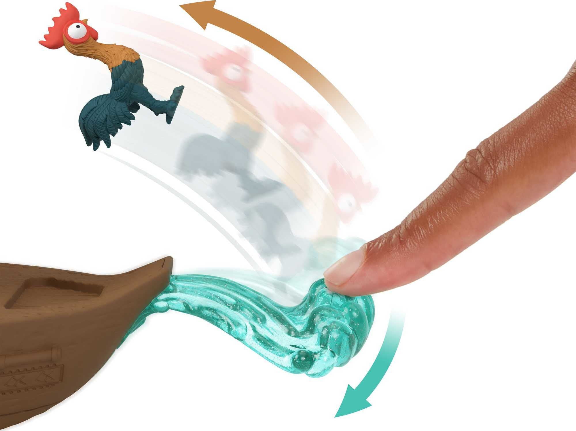 Disney Princess Moana Boat Adventure Playset with Small Doll, Floating Boat & 2 Character Friends