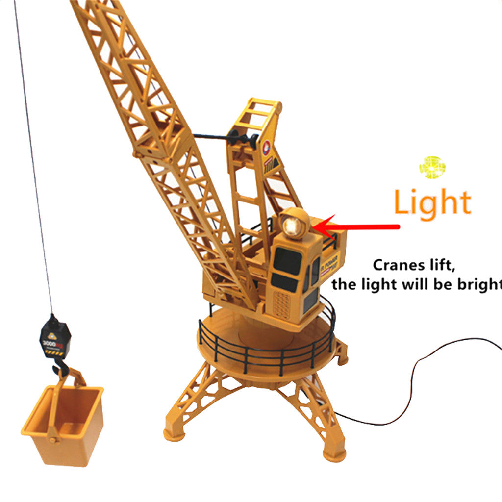 Diy Electric Tower Crane Remote Control Engineering Vehicle Toy Set Kid Gifts