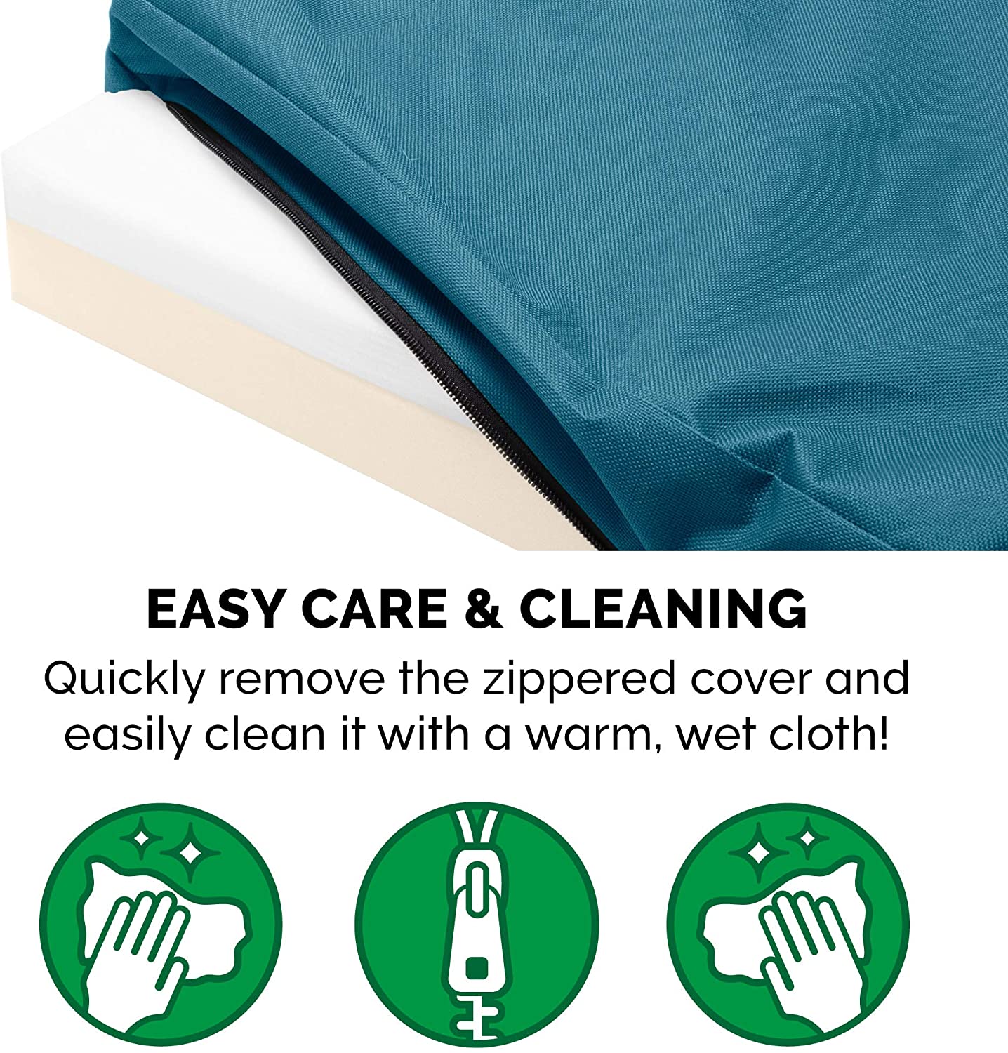 FurHaven Pet Products | Deluxe Memory Foam Oxford Indoor/Outdoor Water-Resistant Pet Bed for Dogs and Cats， Deep Lagoon， Large