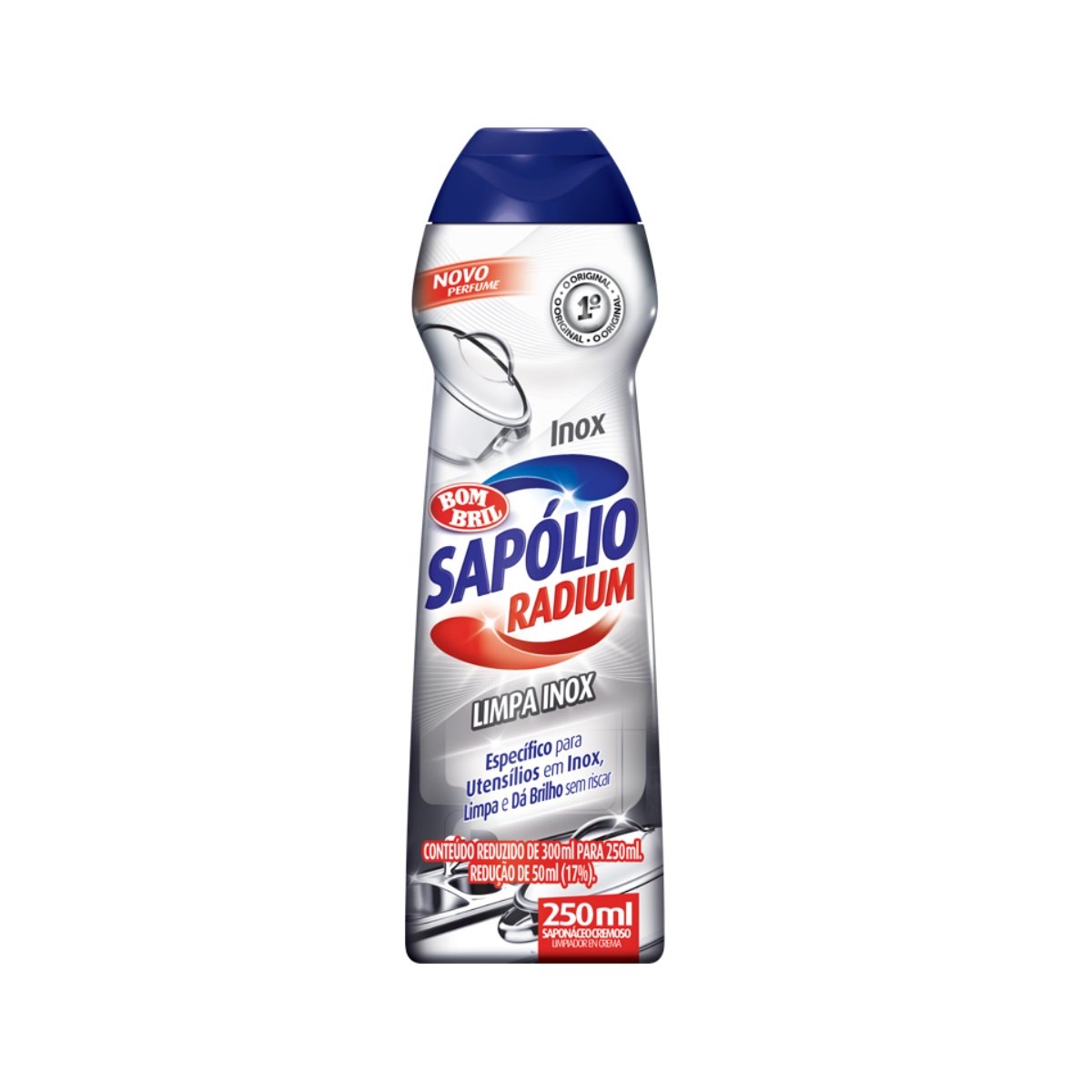 Saponaceo Cremoso Limpa Inox Bom Bril Sapolio Radium 250ml