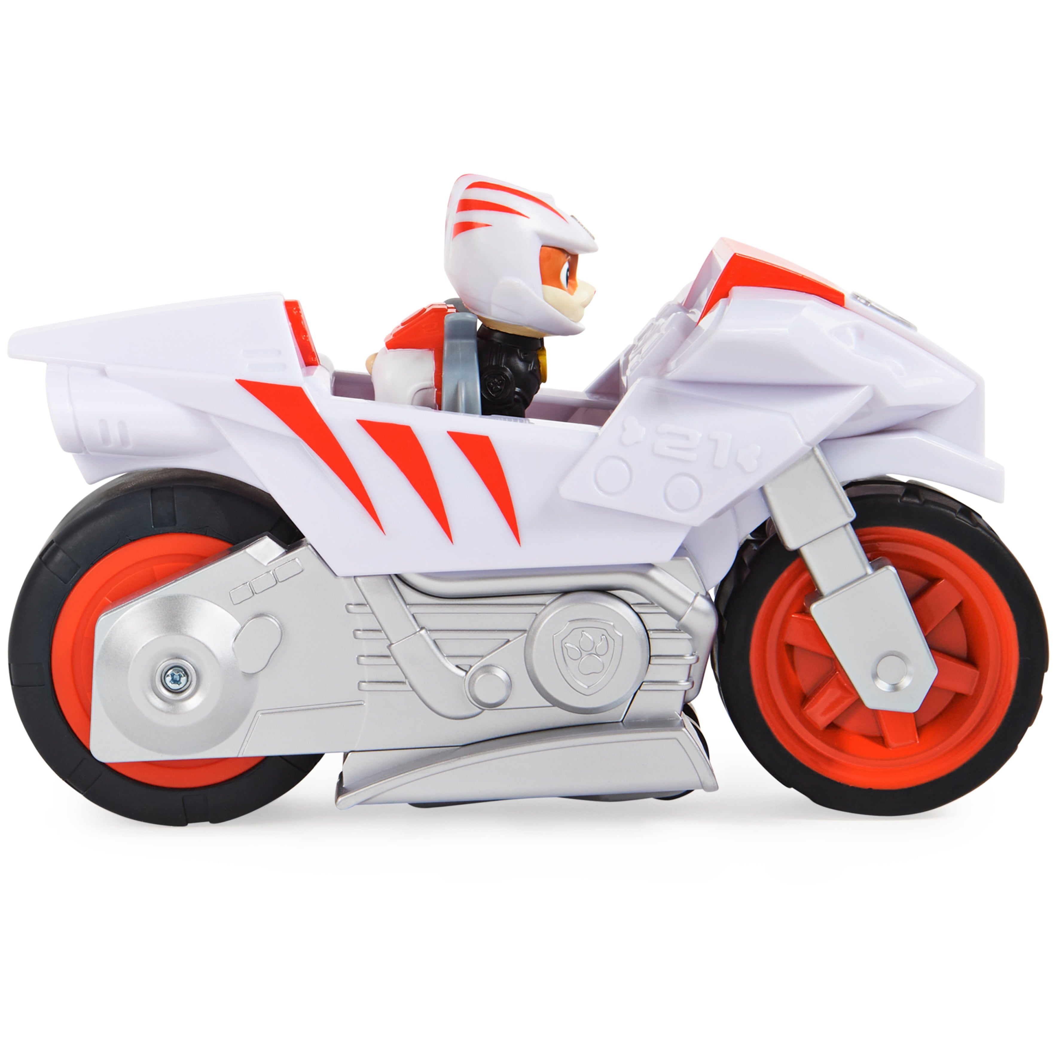 PAW Patrol， Moto Pups Wildcat’s Deluxe Pull Back Motorcycle Vehicle with Wheelie Feature and Figure