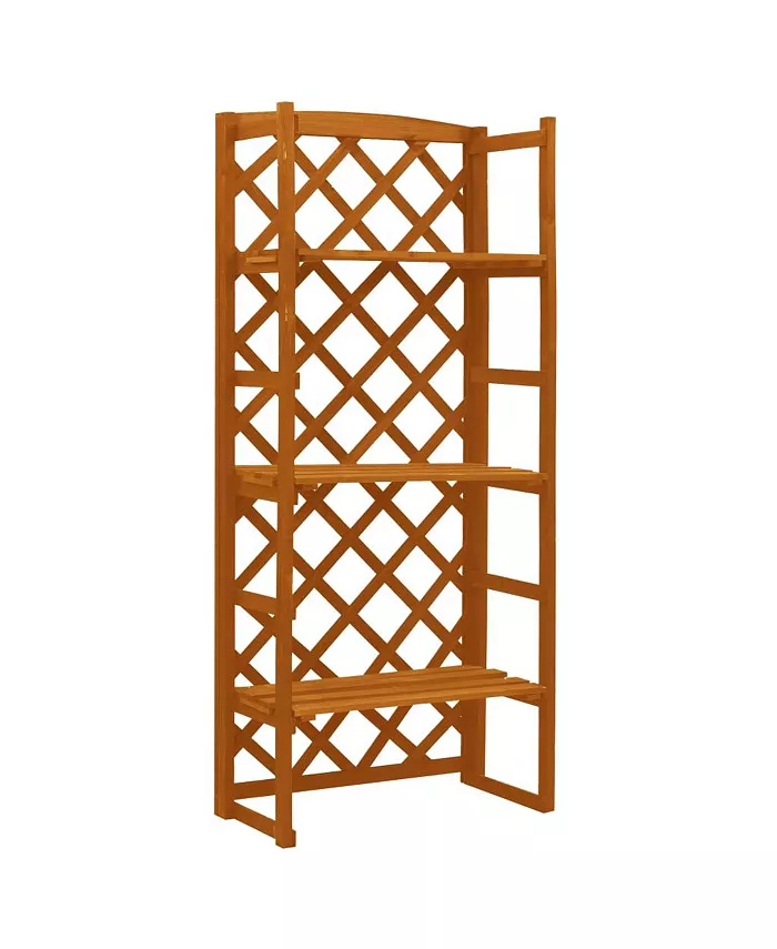 vidaXL Plant Stand with Trellis Orange 23.6