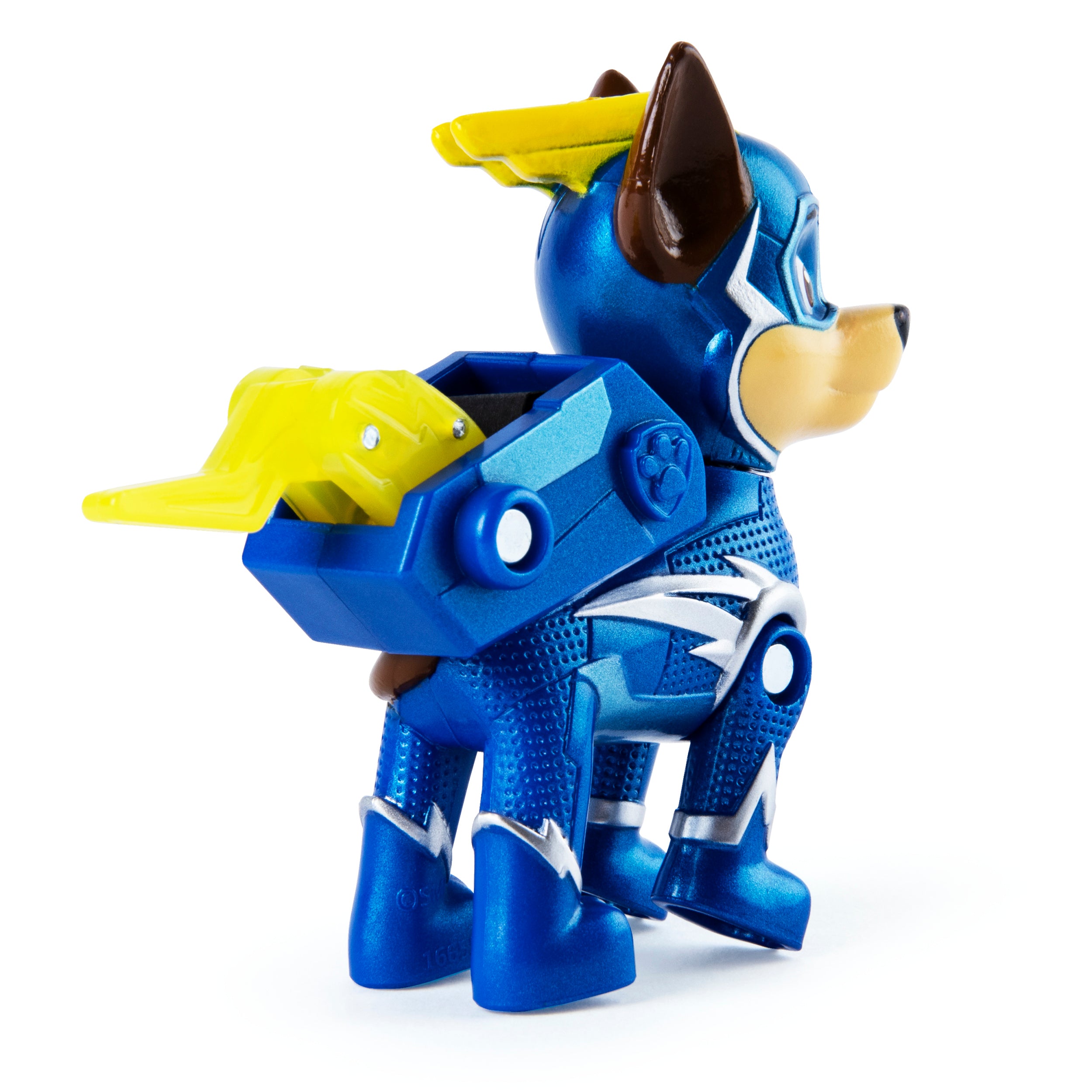 PAW Patrol， Mighty Pups Super PAWs Chase Figure with Transforming Backpack， for Kids Aged 3 and Up