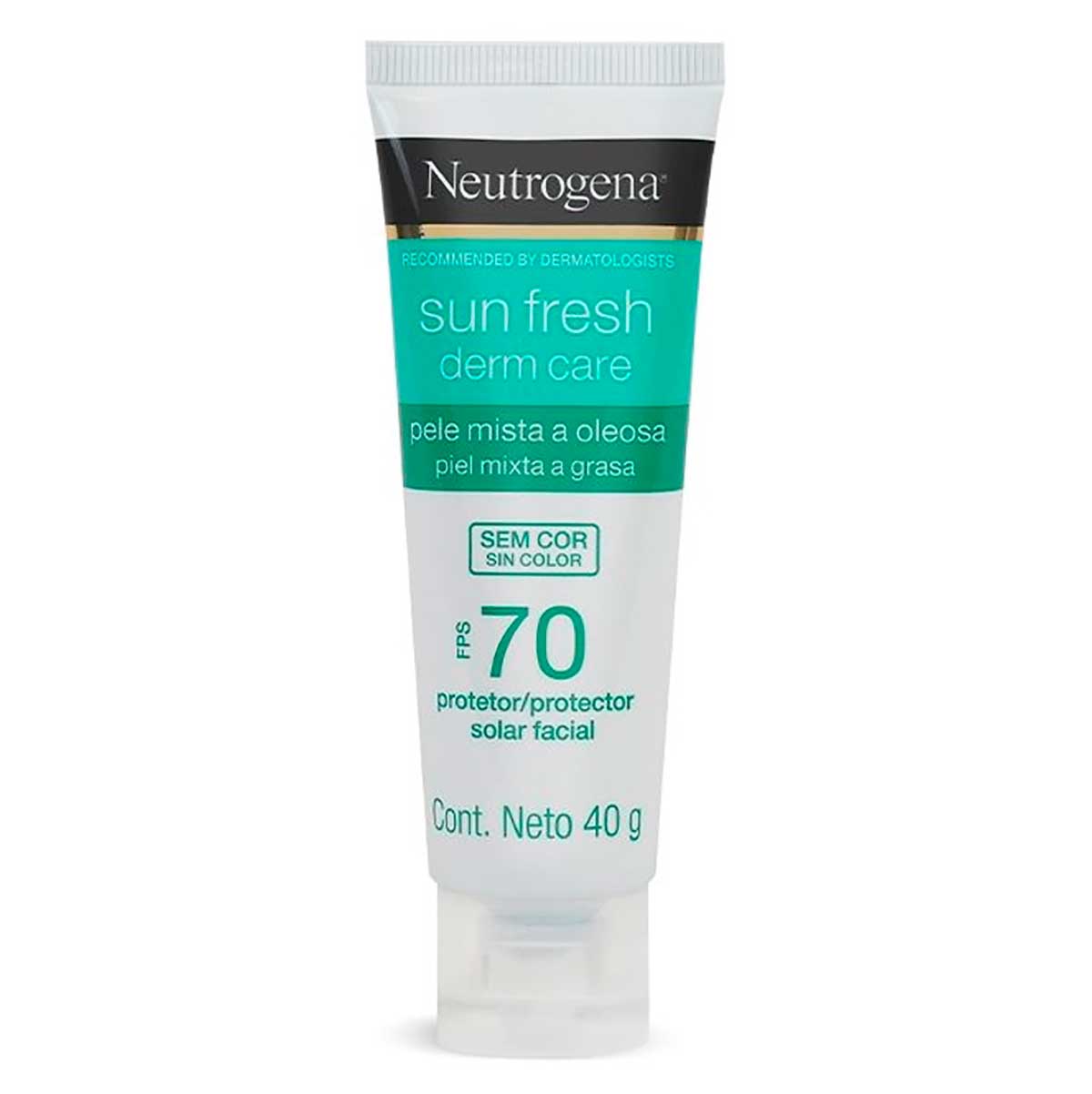 Protetor Solar Facial FPS 70 Neutrogena Sun Fresh Derm Care Sem Cor 40g