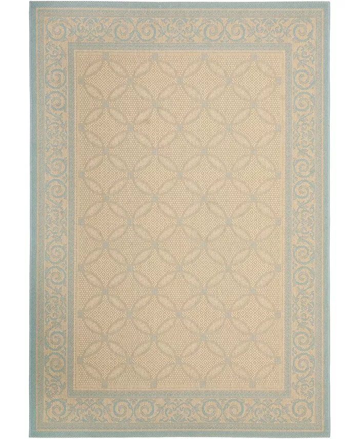 Safavieh Courtyard Cream and Aqua 6'7
