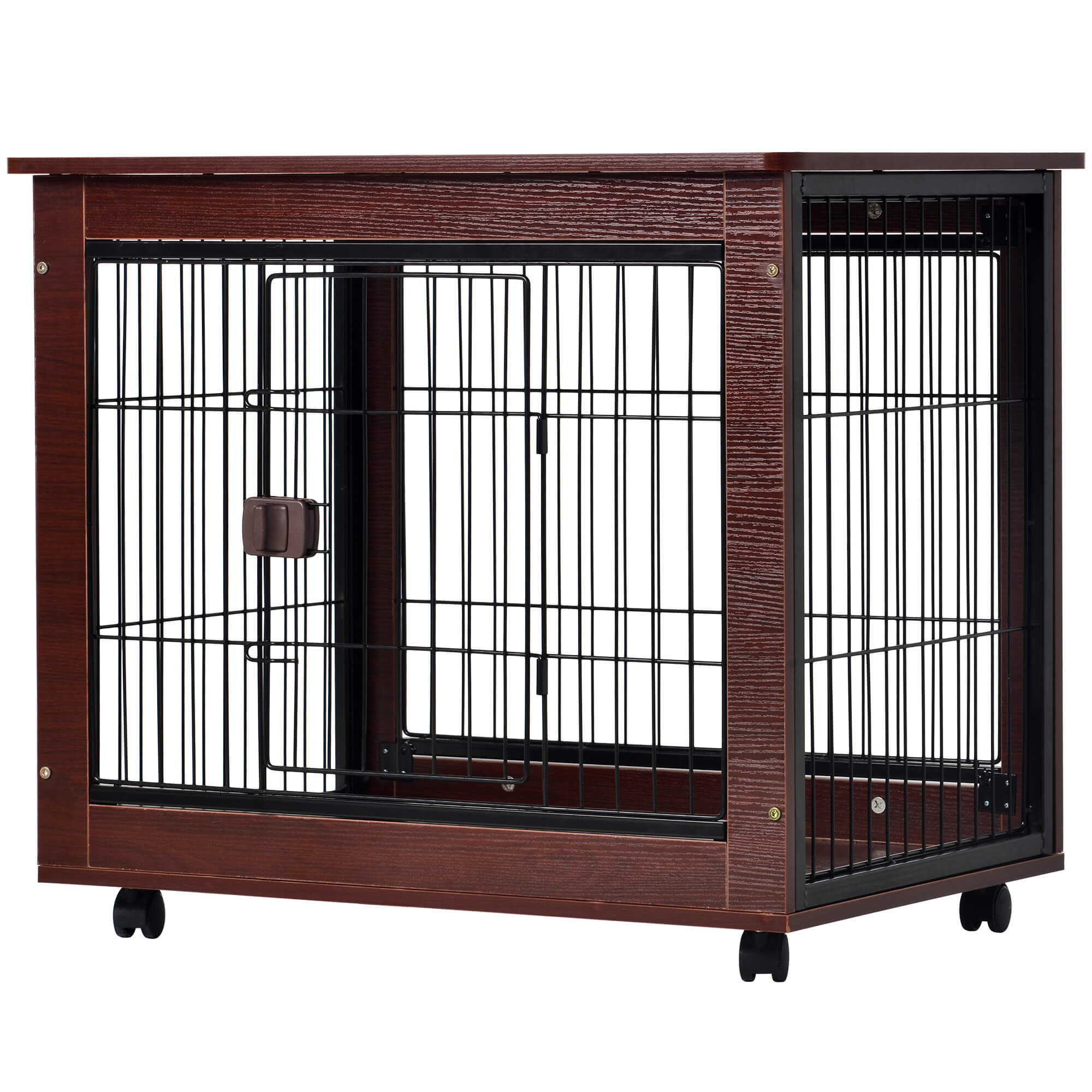 31'' Furniture Style Pet Dog Crate Cage with Wooden Structure