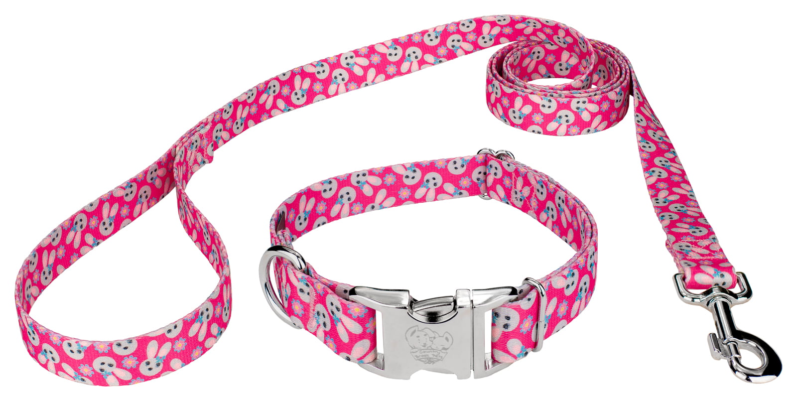 Country Brook Petz® Premium Spring Bunnies Dog Collar and Leash， Medium