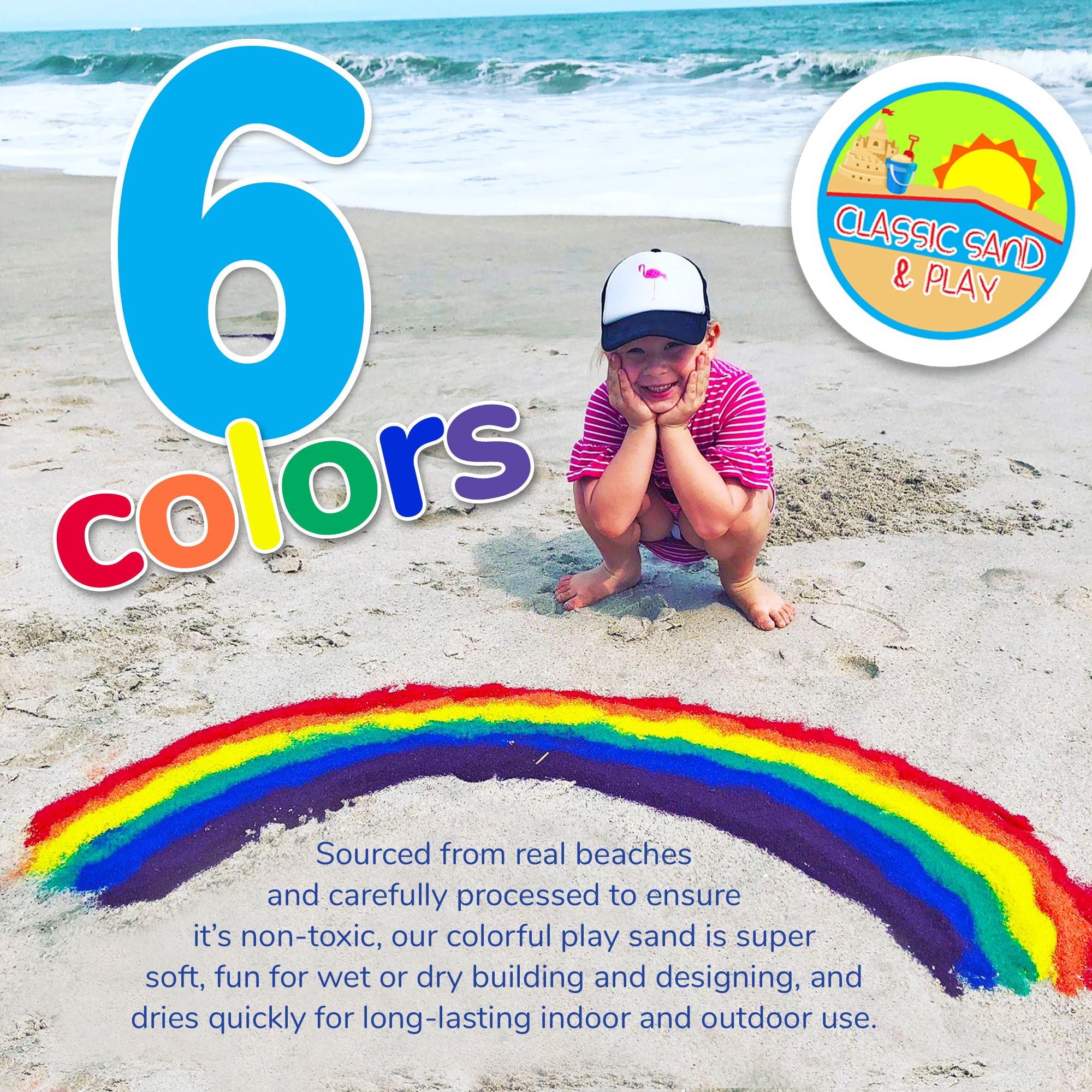 Classic Sand & Play Rainbow Colored Play Sand, 20 lb. Bag, Natural and Non-Toxic
