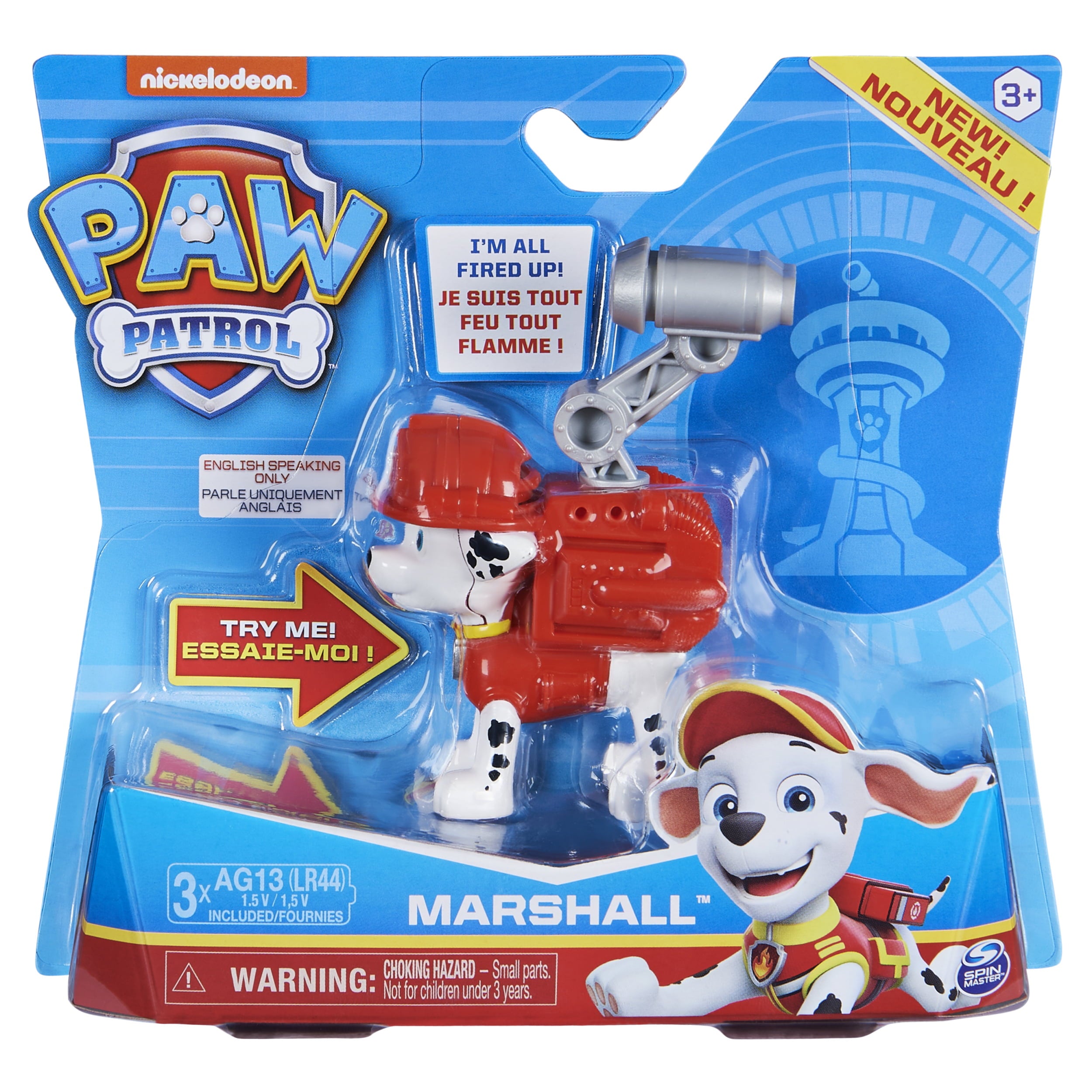 PAW Patrol， Action Pack Marshall Collectible Figure with Sounds and Phrases， for Kids Aged 3 and up