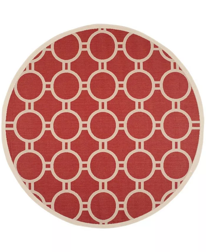 Safavieh Courtyard Red and Bone 7'10
