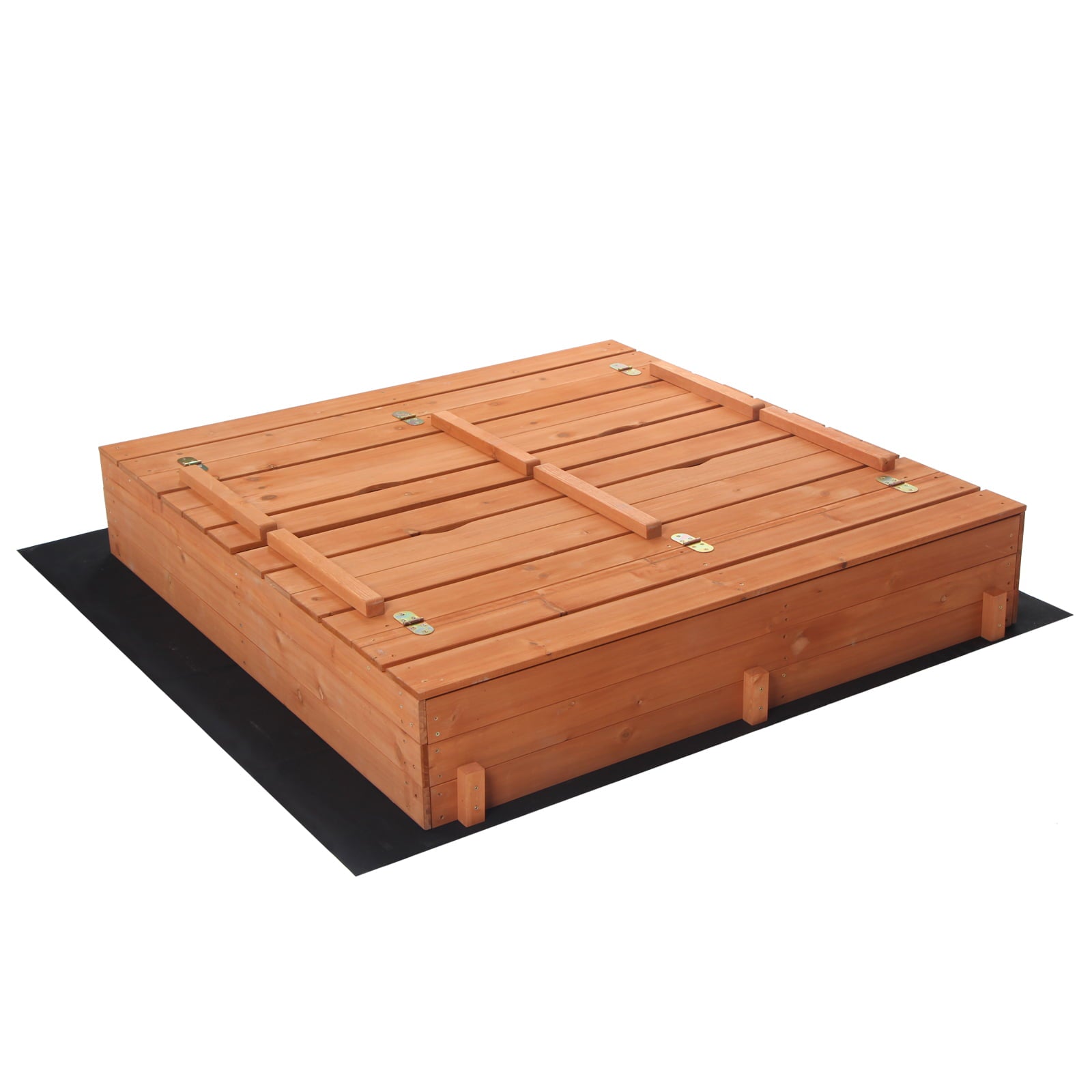 Luckinbaby Wooden Sandbox with Lid， Puzzle Development Dustproof Play Tool