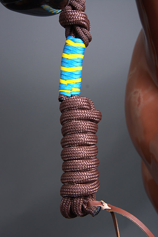 56CE Classic Equine Horse Two Tone  Nylon Halter Turquoise Yellow