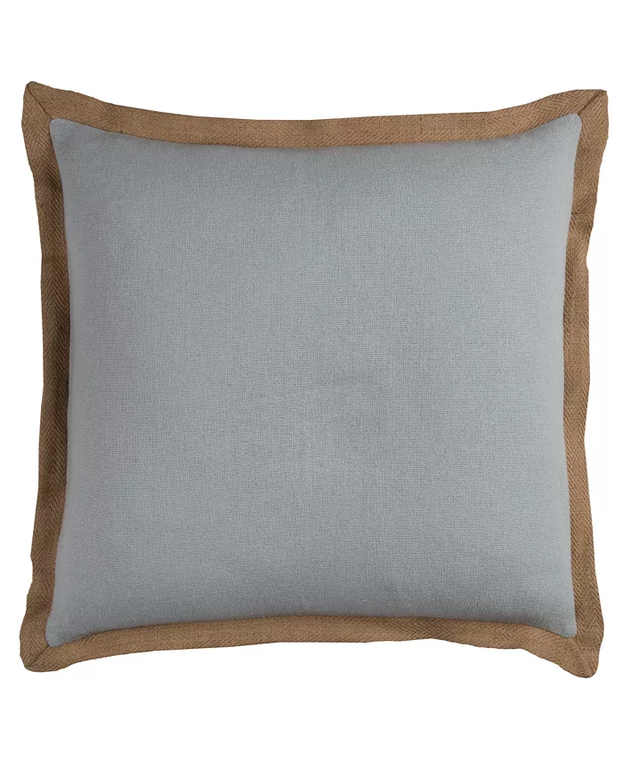 Rizzy Home Jute Trim Solid Polyester Filled Decorative Pillow， 22