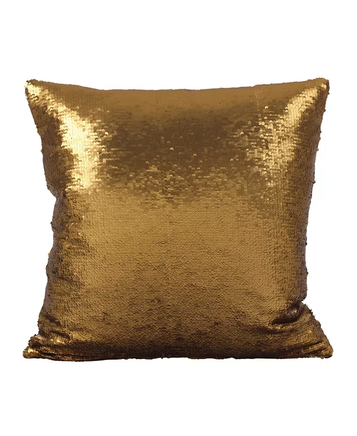 Saro Lifestyle Sirun Reversible Sequin Mermaid Poly Filled Decorative Pillow， 18