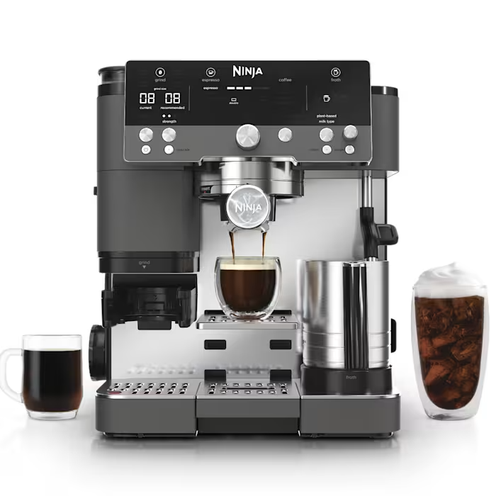 Ninja LUXE CAFÉ Premier Series, máquina de expresso, máquina de café a gotas e cerveja rápida a frio, moinho integrado, manuseio assistido, batedor mãos livres.