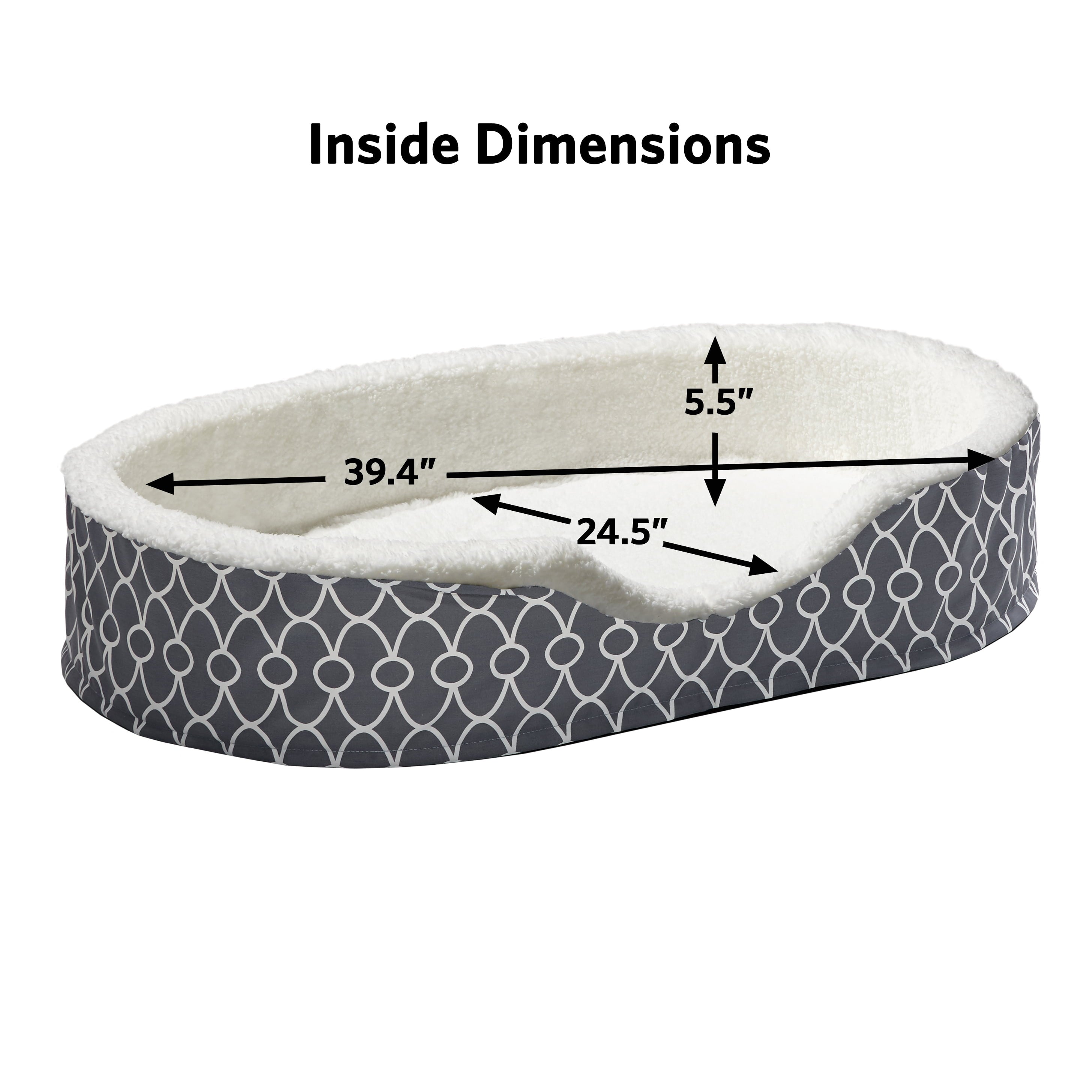 MIDWEST QT GRAY TFLN NEST PET BED 48IN