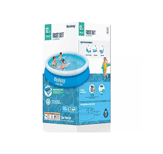 Bestway Fast Set 12 X 30 Round Inflatable Pool Set Includes filter pump