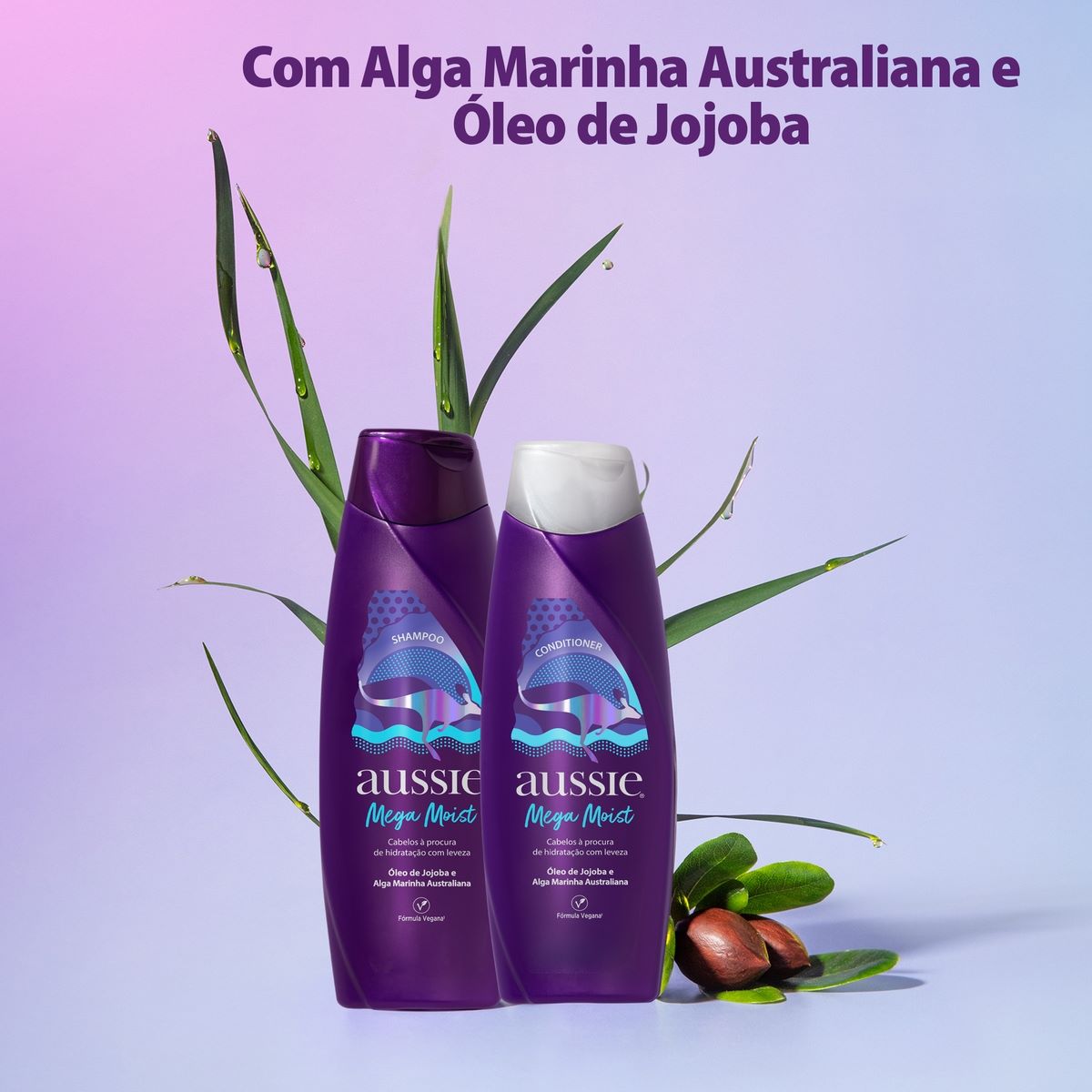 Kit Shampoo 360ml + Condicionador 180ml Aussie Mega Moist