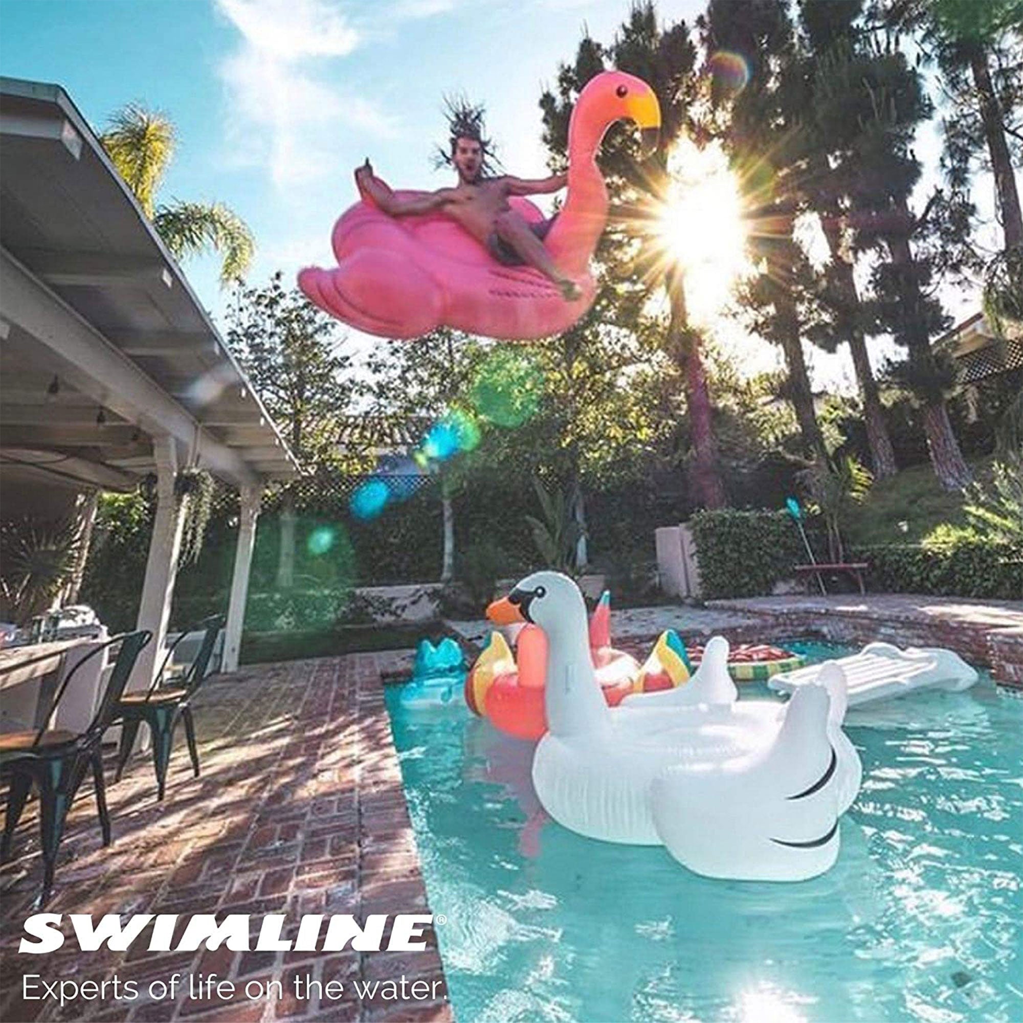 Swimline 90627 78 in. Giant Flamingo Ride, Pink