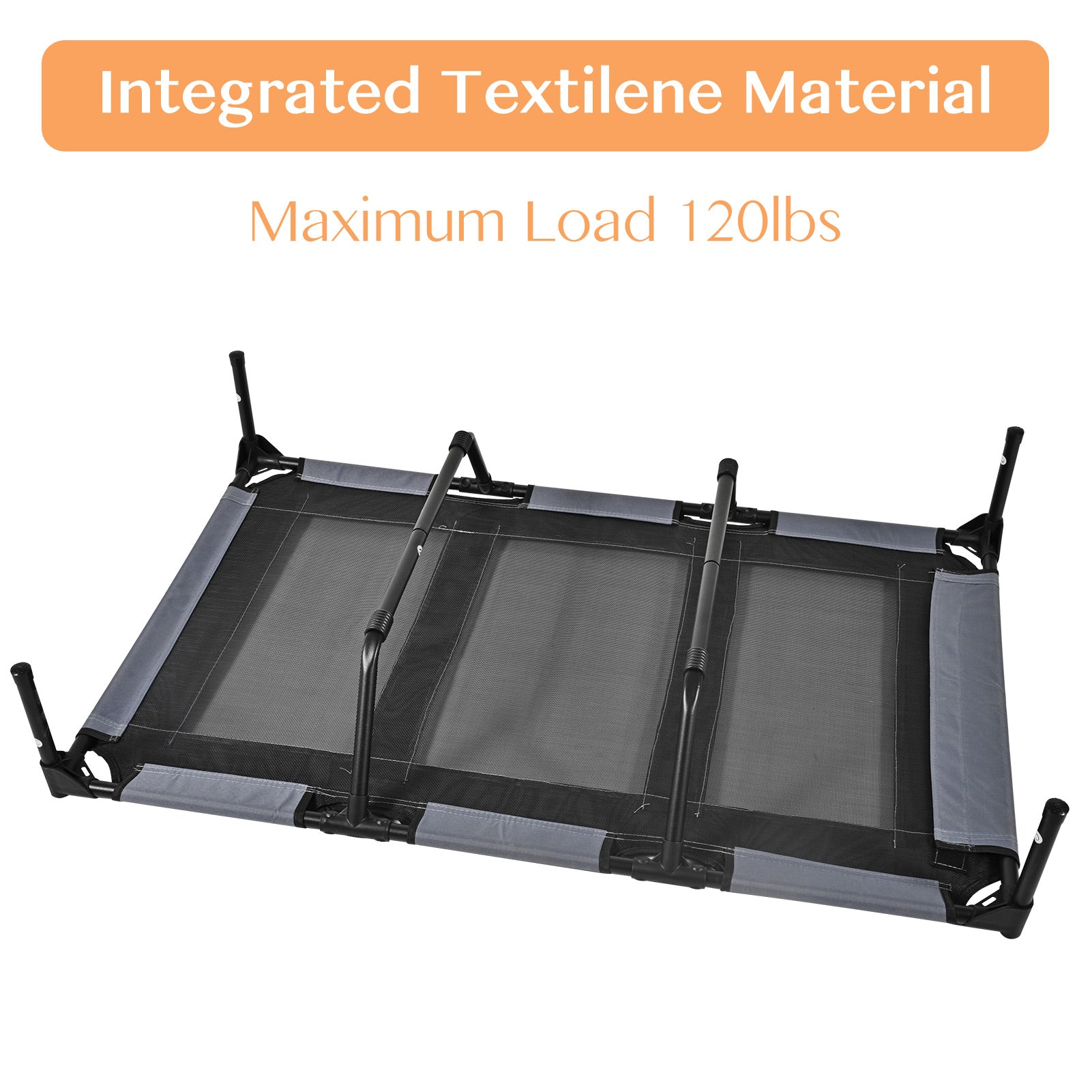 Midrising Elevated Cooling Dog Bed with Canopy，Outdoor Dog Bed with Removable Canopy Shade，Portable Raised Dog Bed with Stable Frame and Breathable Mesh(XL50