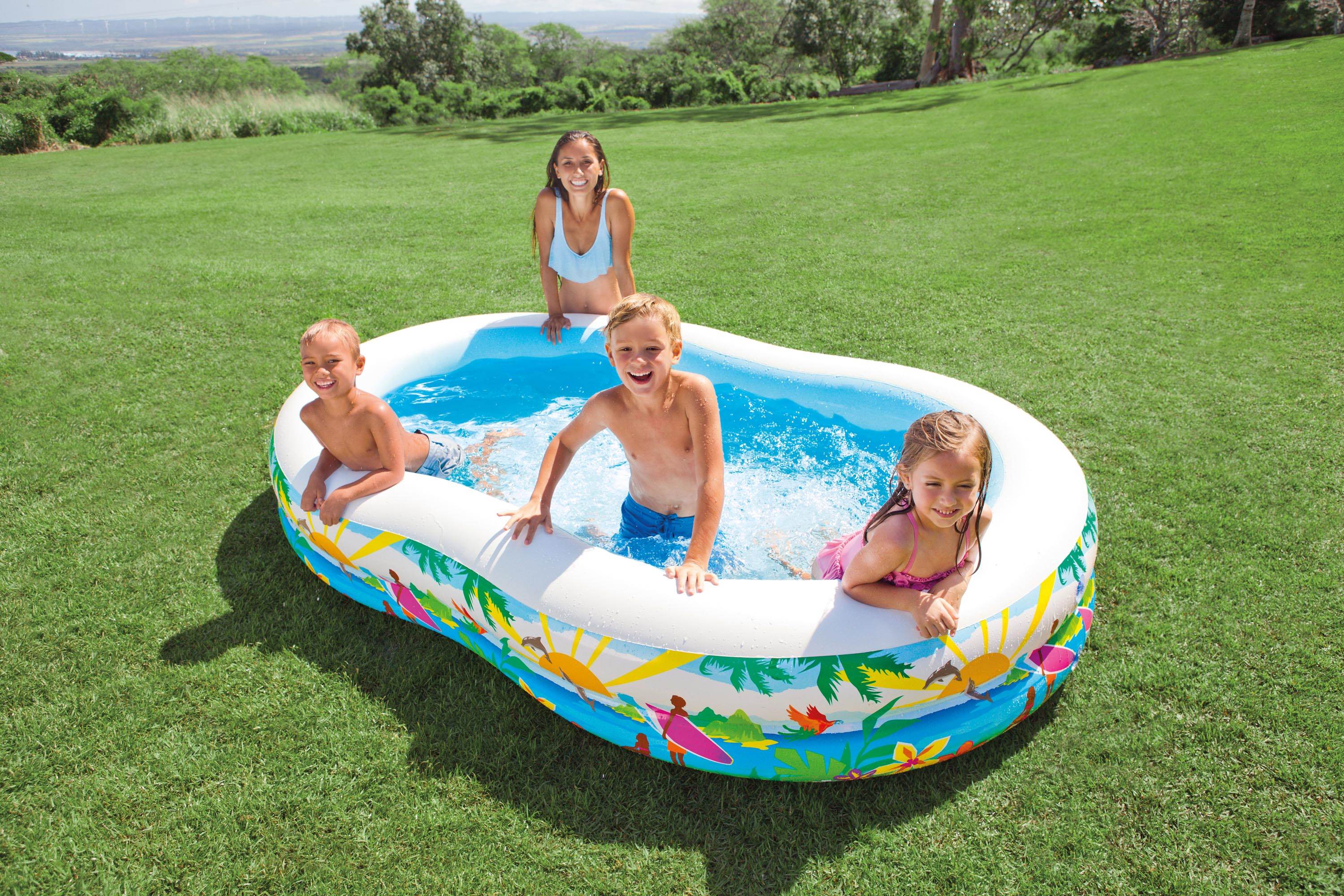 Intex 103in x 63in Swim Center Inflatable Paradise Seaside Kiddie Pool (3 Pack)