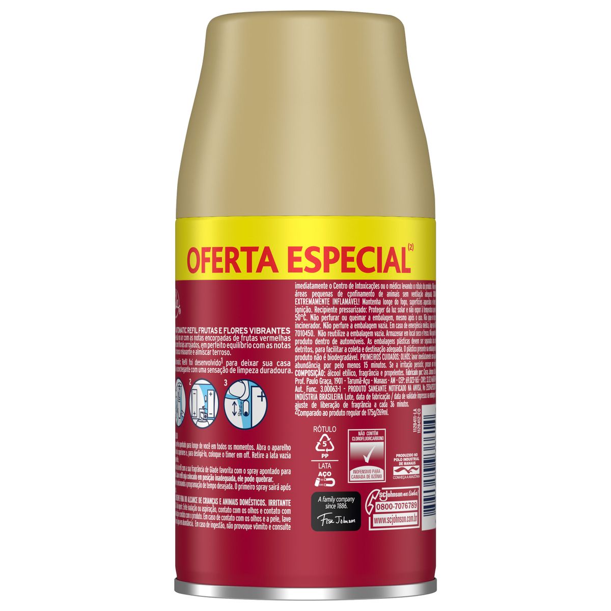 Desodorizador Glade Automatic Spray Refil Frutas e Flores Vibrantes 260ml Oferta Especial