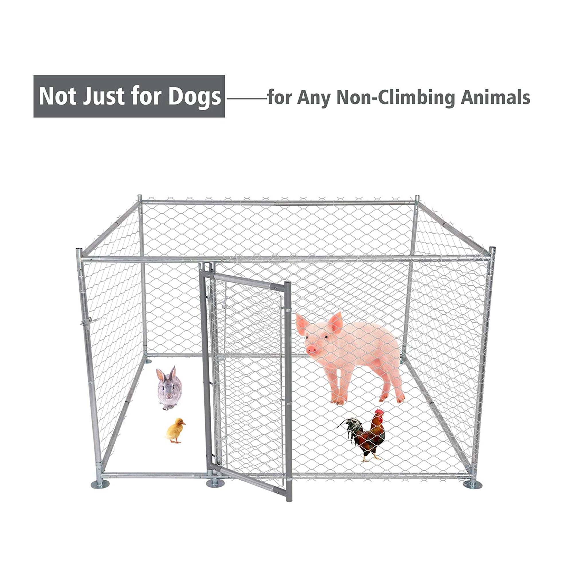 Karmas Product Metal Dog Kennel for Large Dogs， Outdoor， Easy to Clean and Rust-Resistance