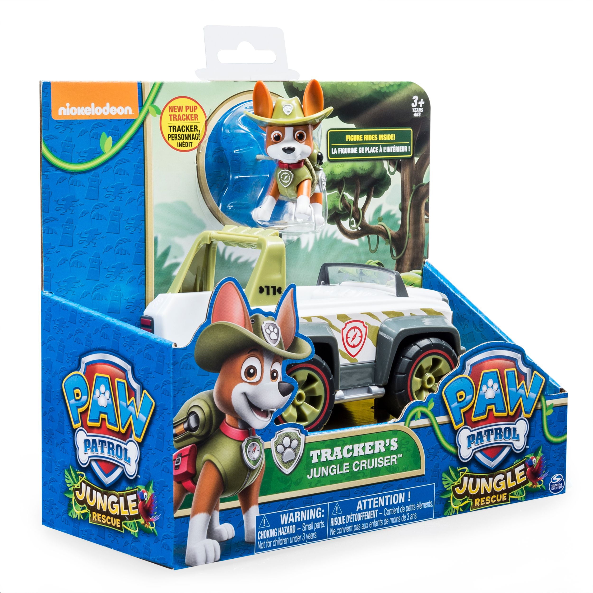 Paw Patrol， Jungle Rescue， Tracker's Jungle Cruiser， Vehicle and Figure