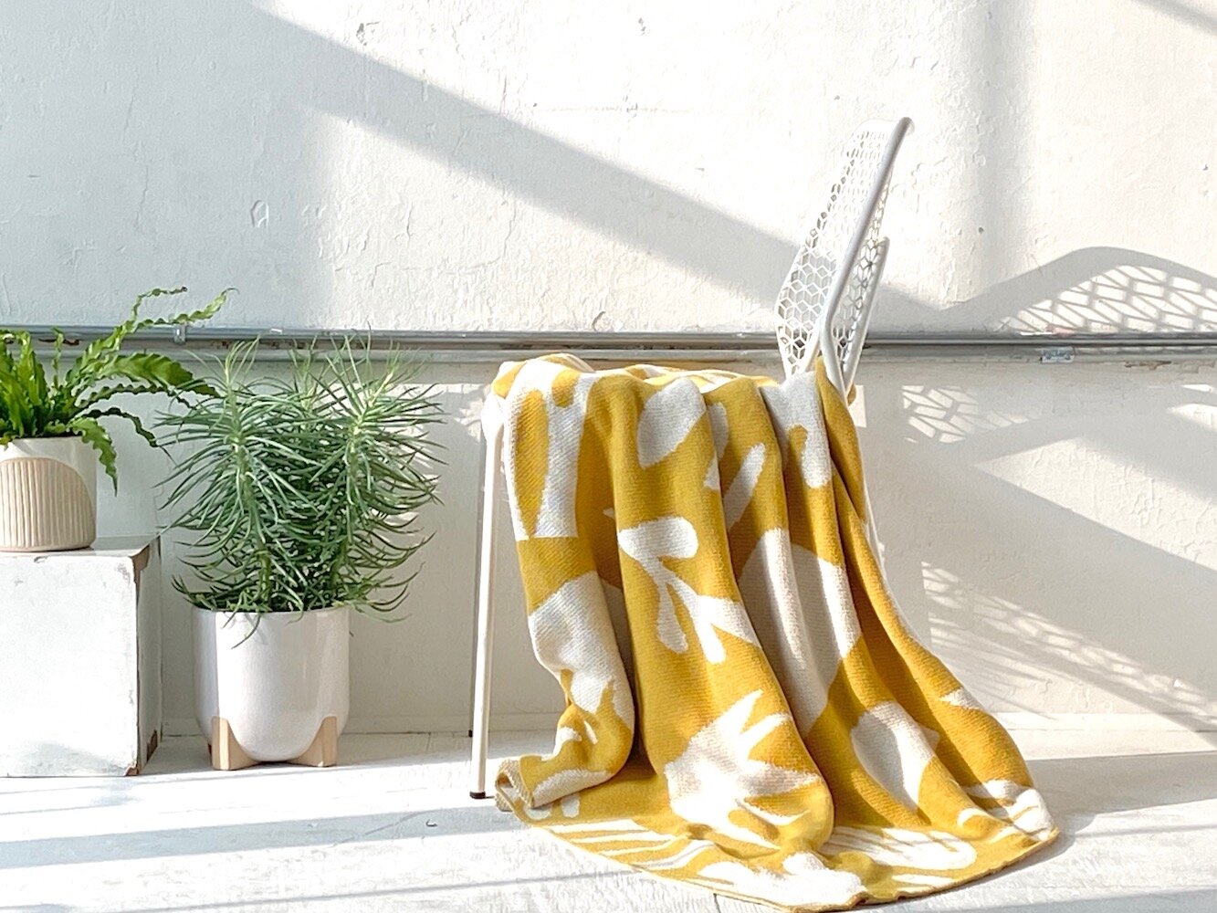 Succulents Citrine Throw Blanket