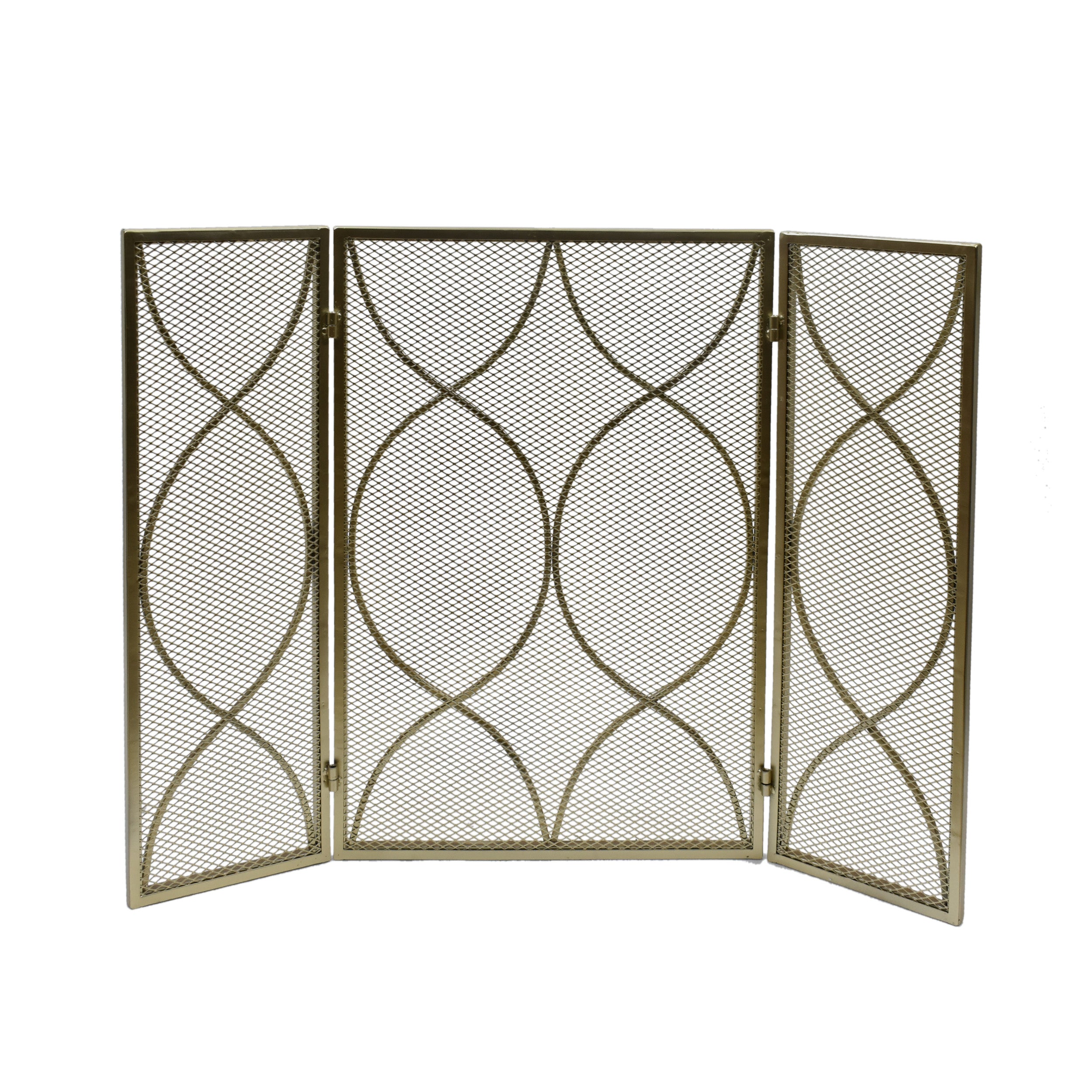 Laylah Modern Three Panel Iron Firescreen