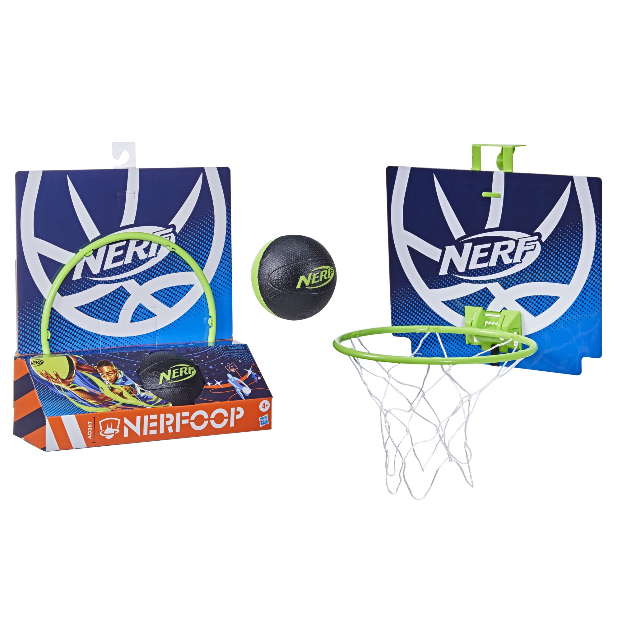 Nerf Nerfoop， The Classic Mini Foam Basketball and Hoop， Hooks On Doors