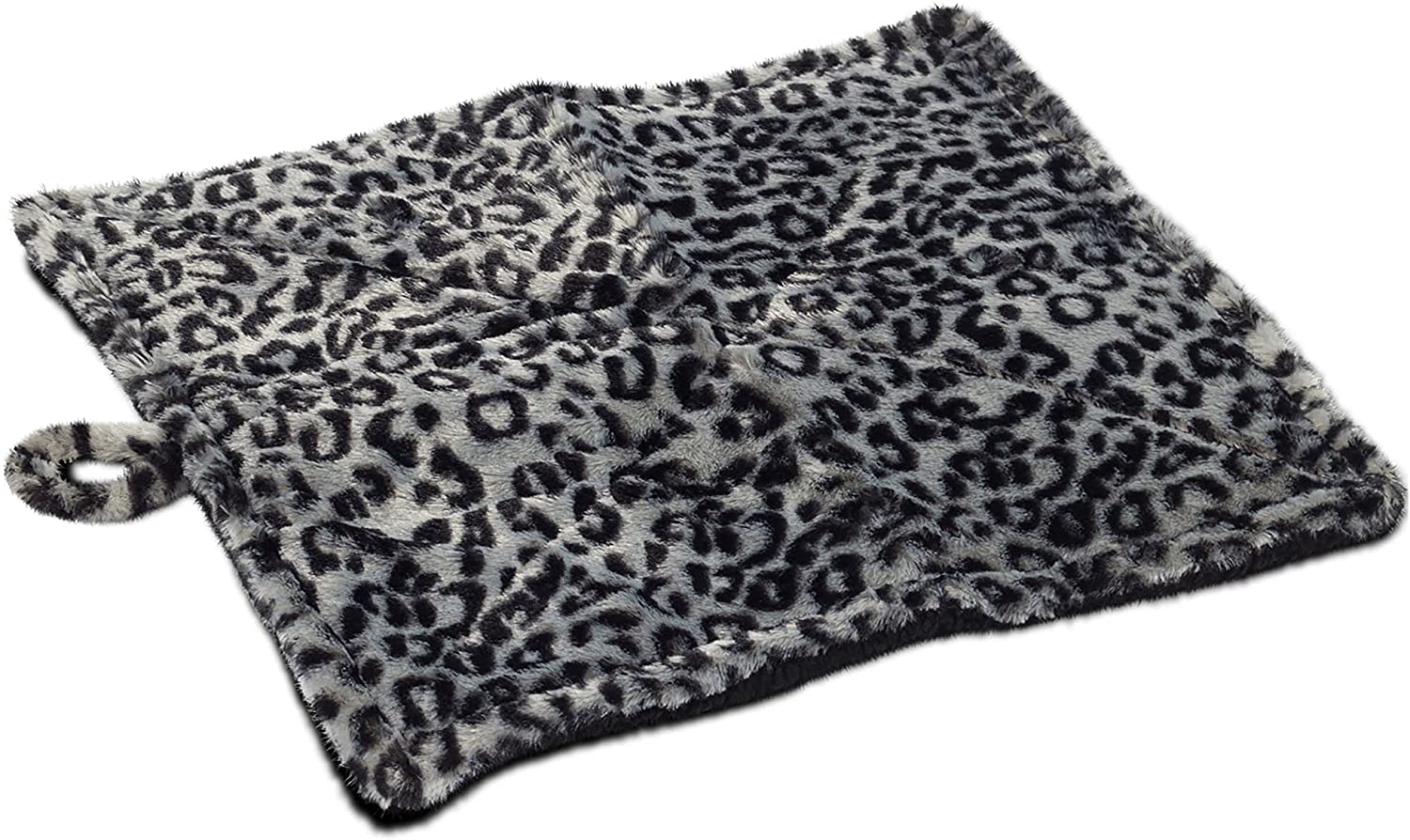 Paws and Pals Self Warming Medium Cat Pet Bed Gray Black Leopard Print (20x17.5x0.1 inches)