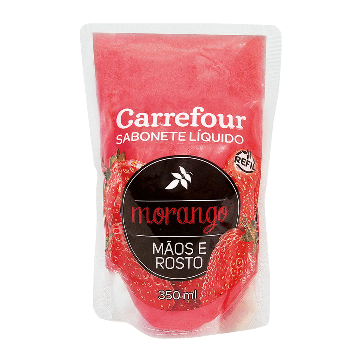 Sabonete Liquido Facial e Maos Carrefour Morango 350ml - Refil