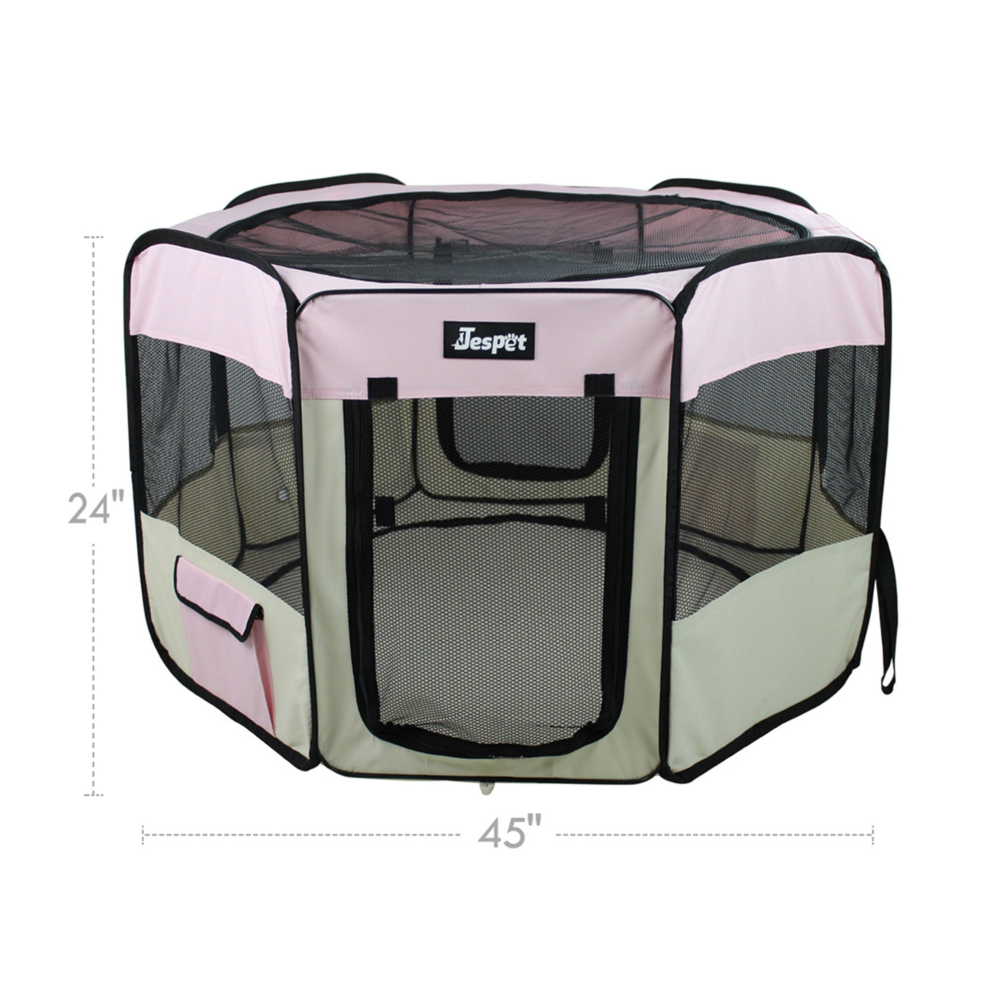 212 Main PPP-45PK 45 in. Soft Pet Playpenand#44; Pink and Creamy White - Medium