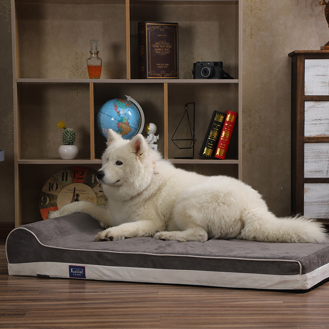 Laifug Orthopedic Memory Foam Extra Large Dog Bed with Pillow and Durable Water Proof Liner and Removable Washable Cover