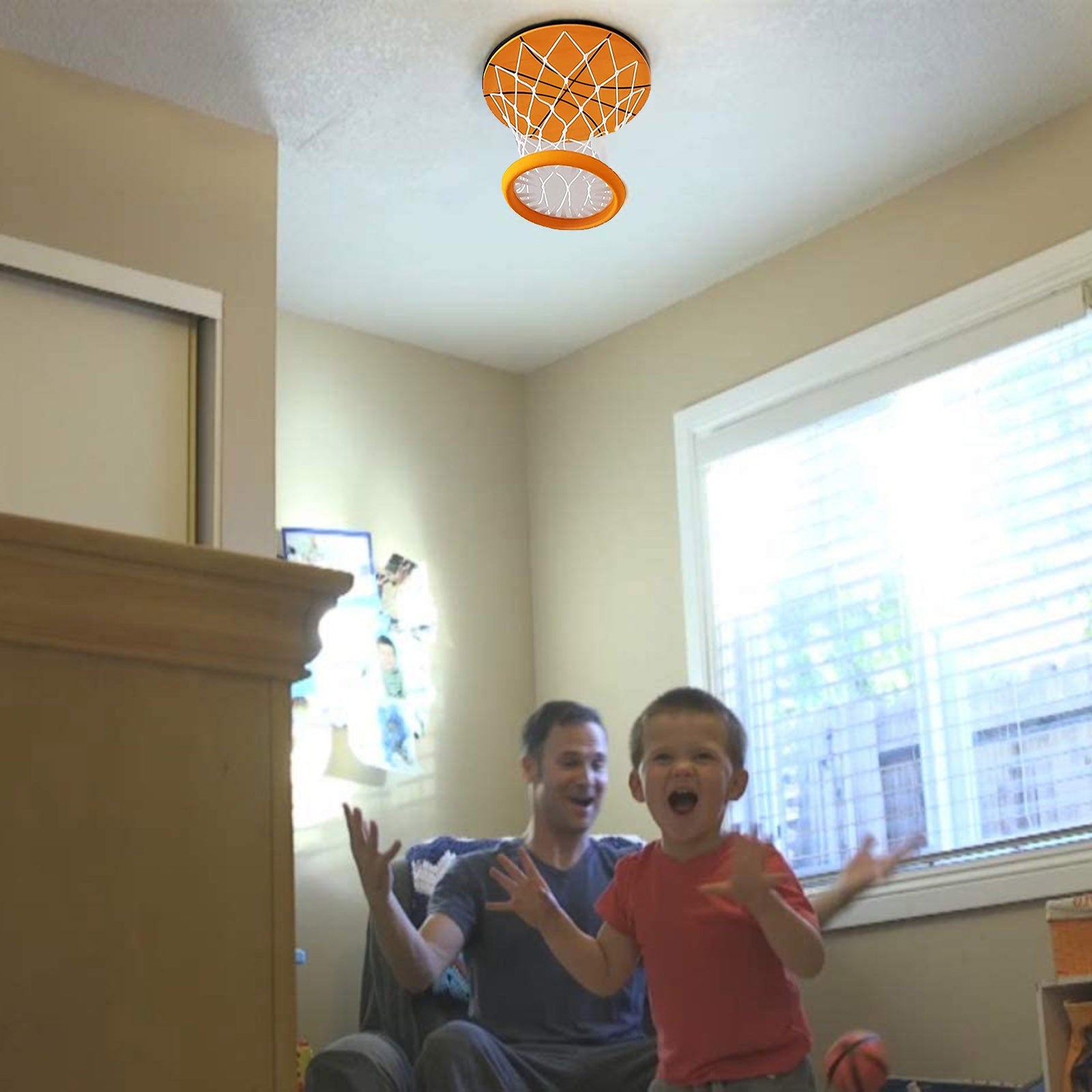 Plutyo Ceiling Sport Indoor Mini Basketball Hoop For Kids Toy Game Shooting Toy Bedroom