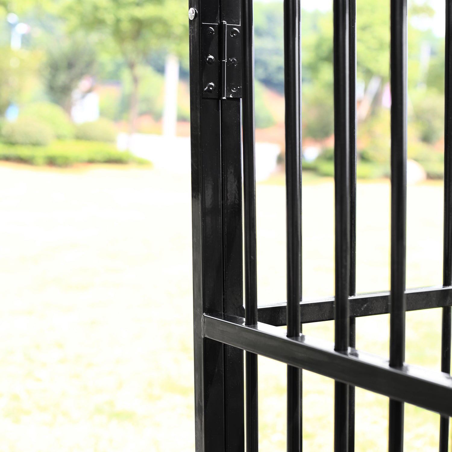 Wonline Metal Heavy Duty Dog Cage with Wheels， Black