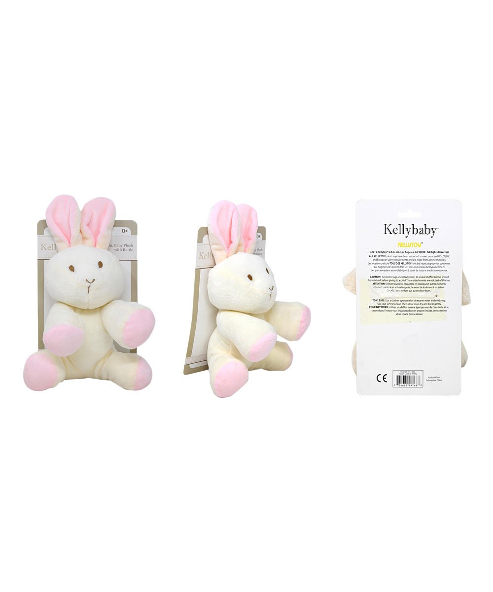 KellyToy / KellyBaby Plush Toy with Rattle - 7-inch Baby Bunny