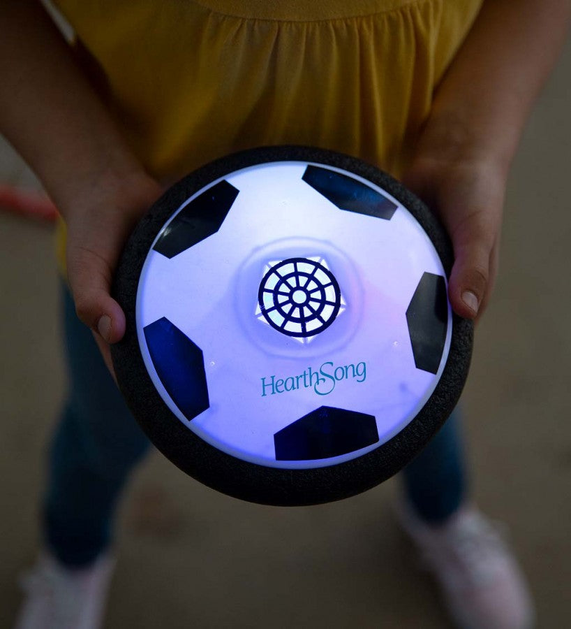 HearthSong Indoor Light Up Air Hover Soccer Game with Two Goals