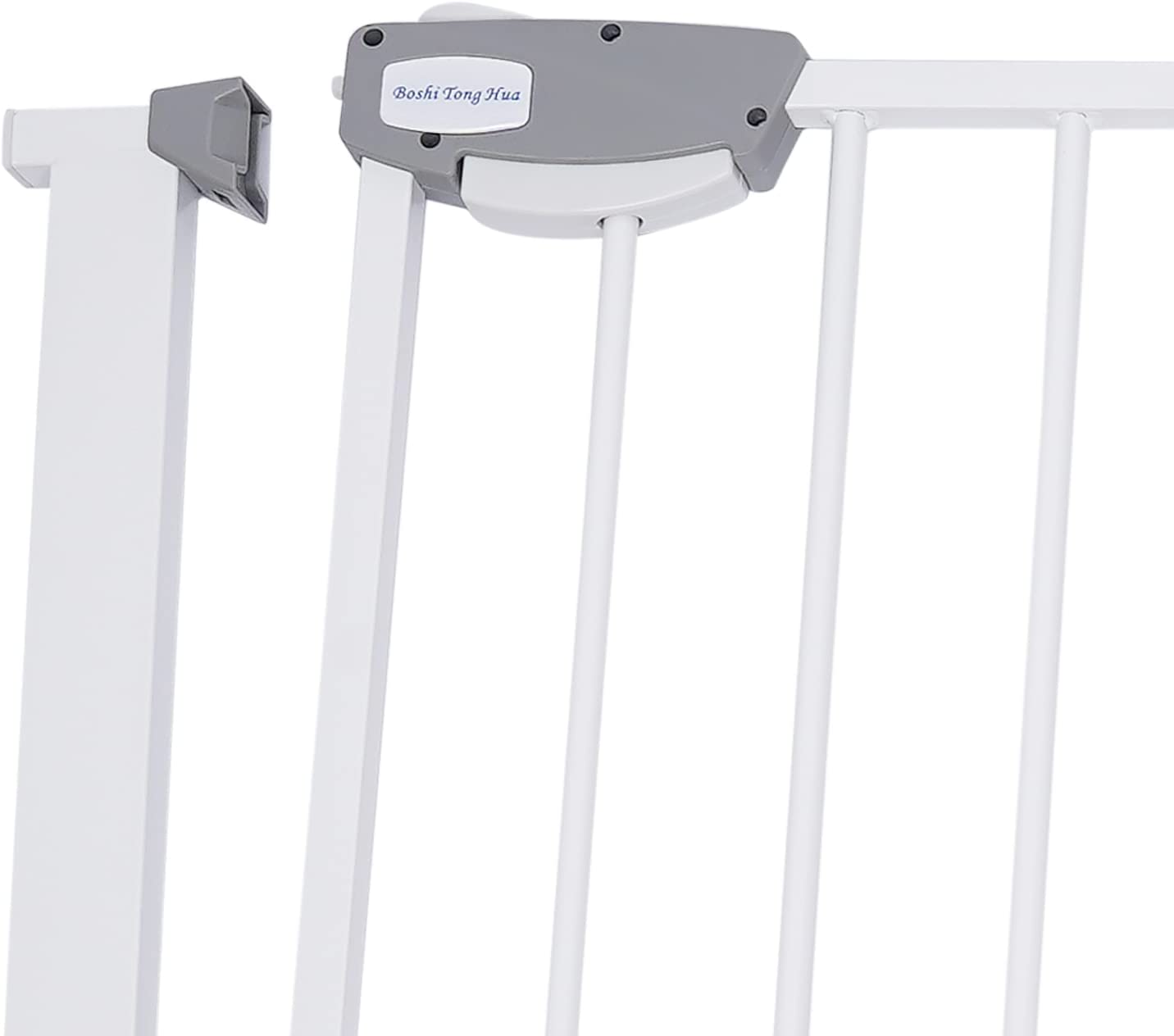 CNCEST Double Locking Pet Gate Chlid Extra Wide Safety Stair Gate Entryways Gates White